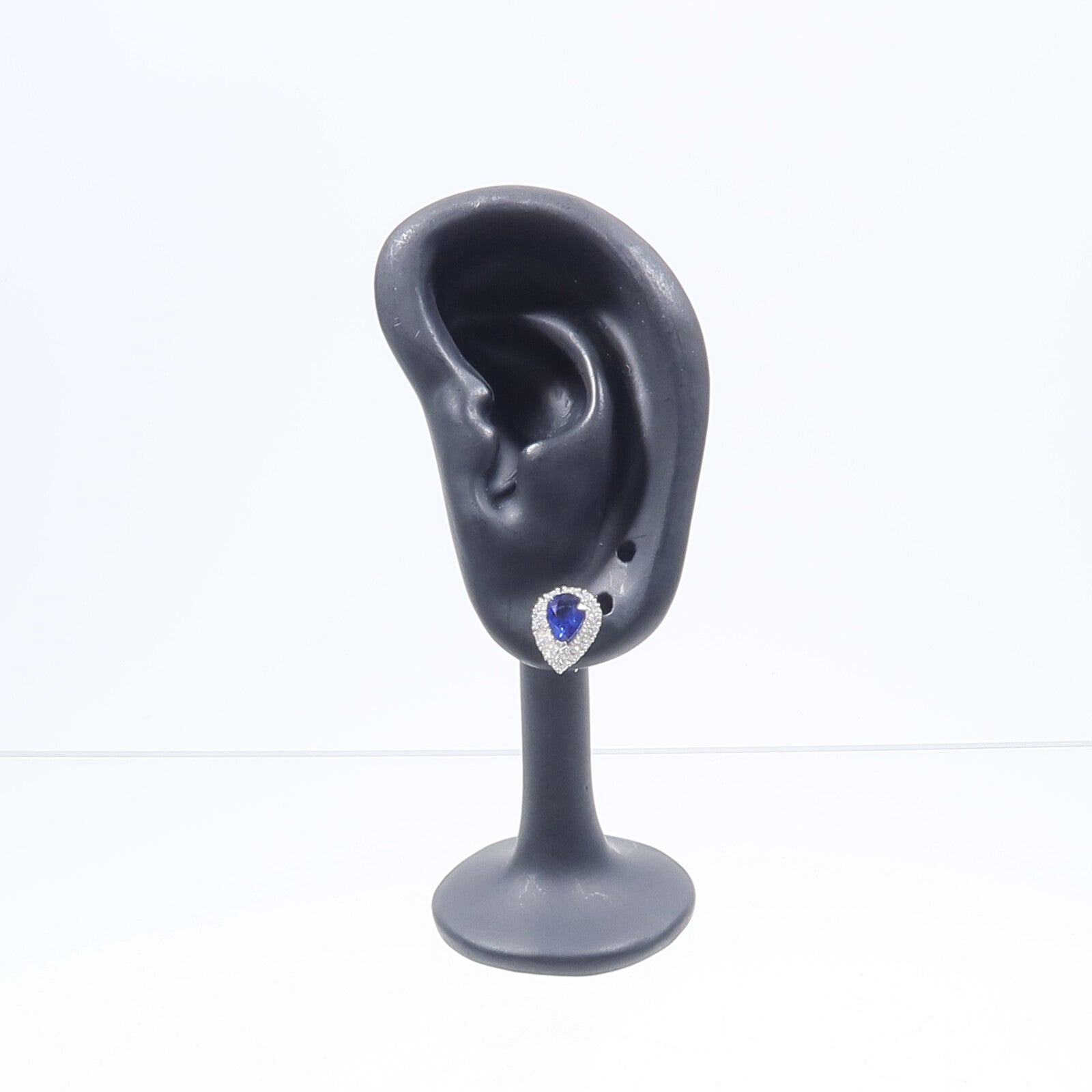JEWELRY 18K白金Sapphire Diamond Earrings藍寶石/鑽石耳環