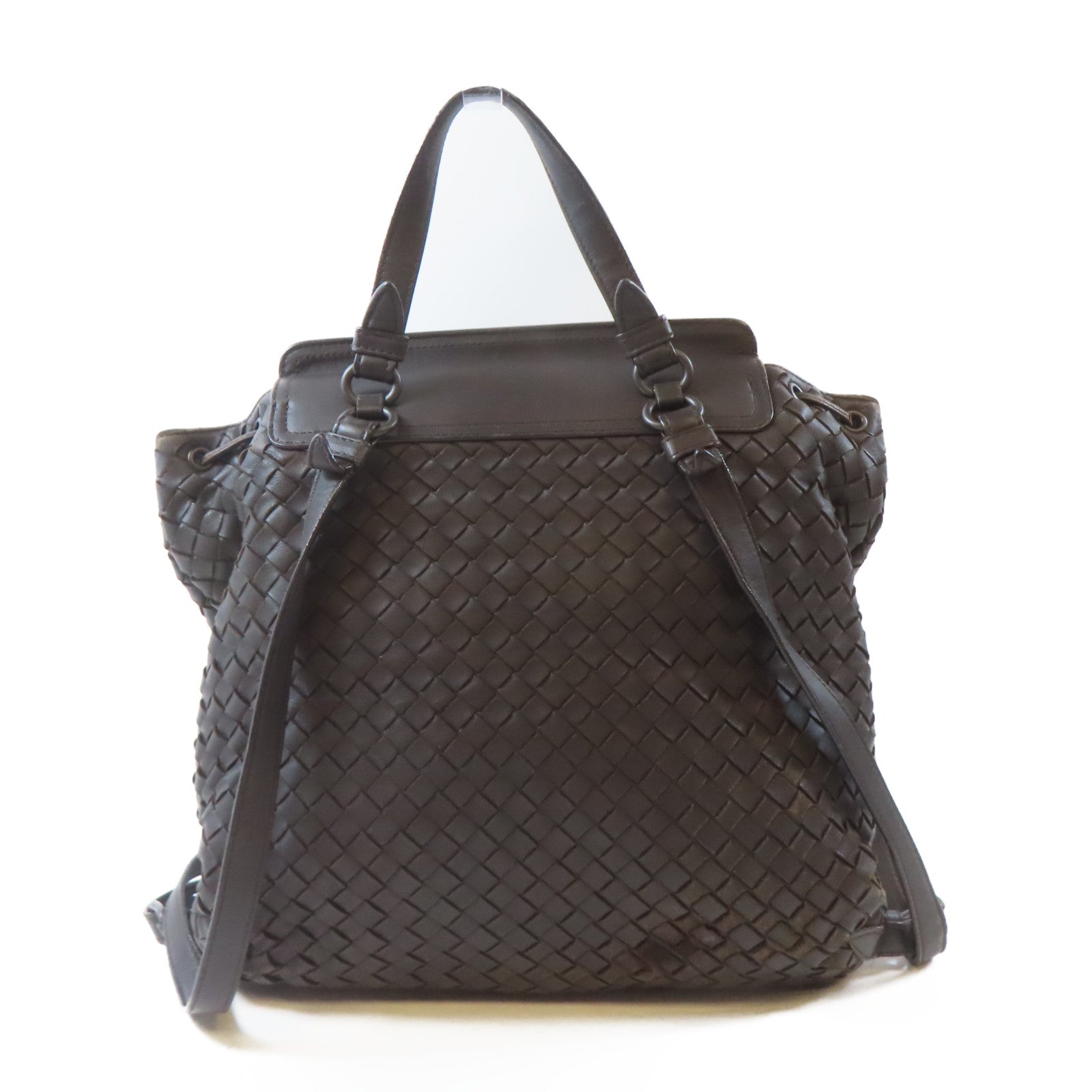 BOTTEGA VENETA 皮革Intrecciato Backpack背包啡色