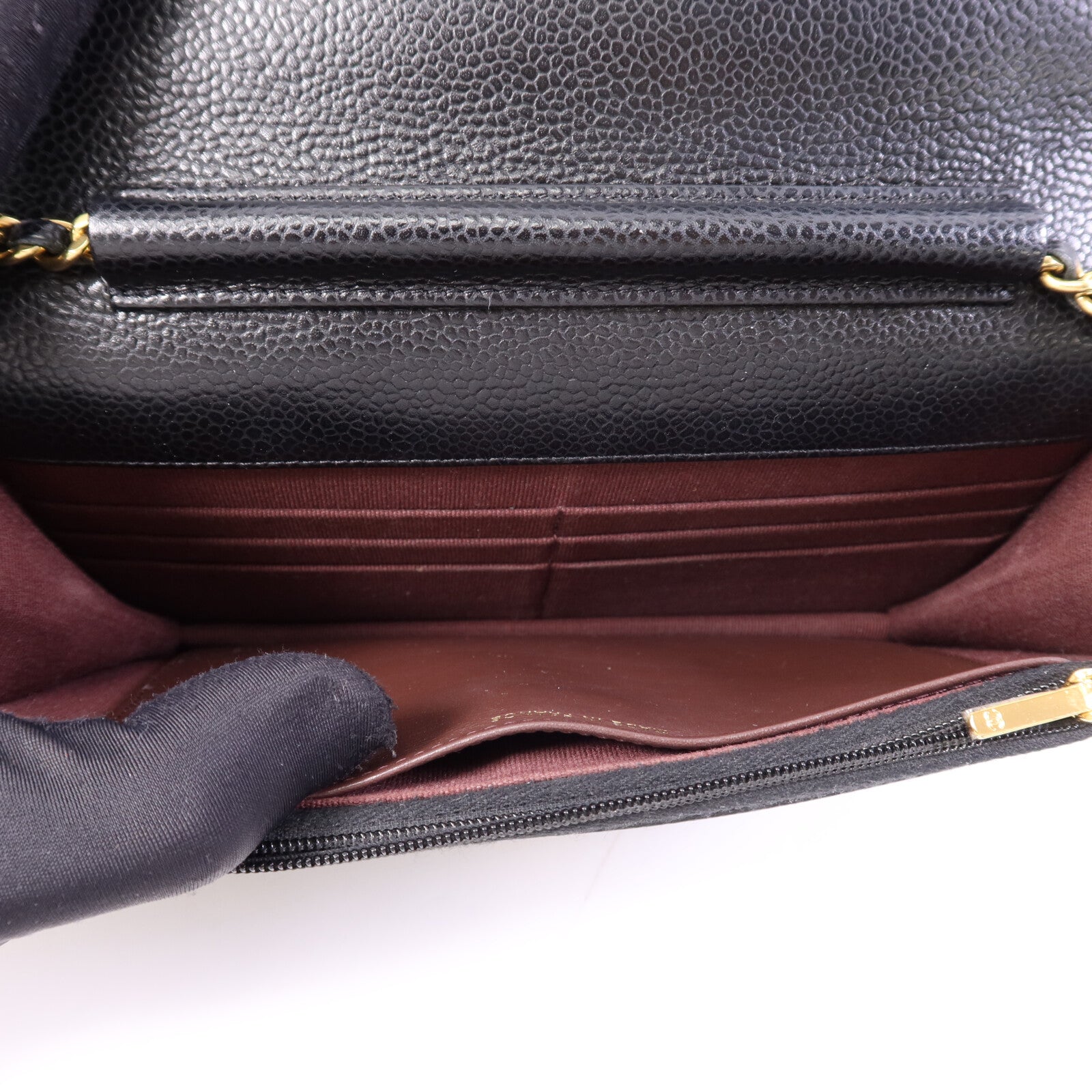 CHANEL 牛皮皮革Wallet On Chain金扣肩背袋