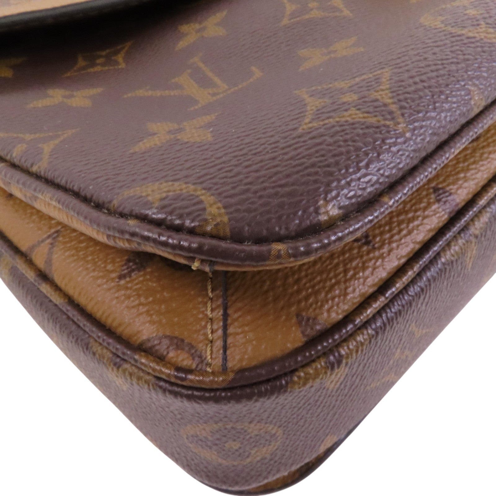 LOUIS VUITTON Monogram Reverse Pochette Metis金扣手挽肩背兩用袋