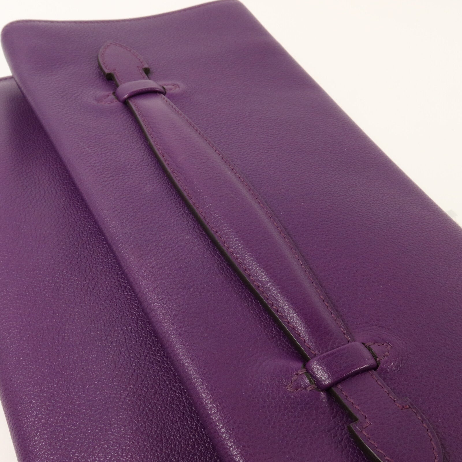 HERMES Evercolor皮革Plitplat Clutch手拿包Anemone