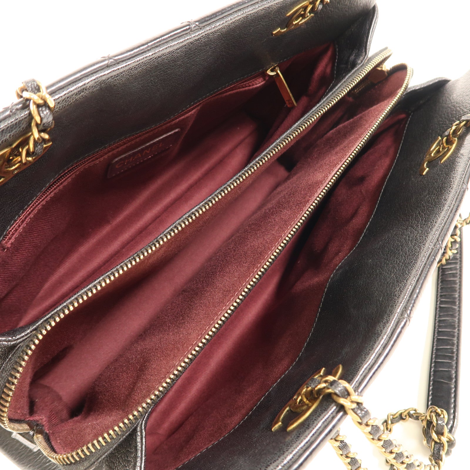 CHANEL 【激減優惠】漆皮皮革Chain Shoulder金扣肩背袋