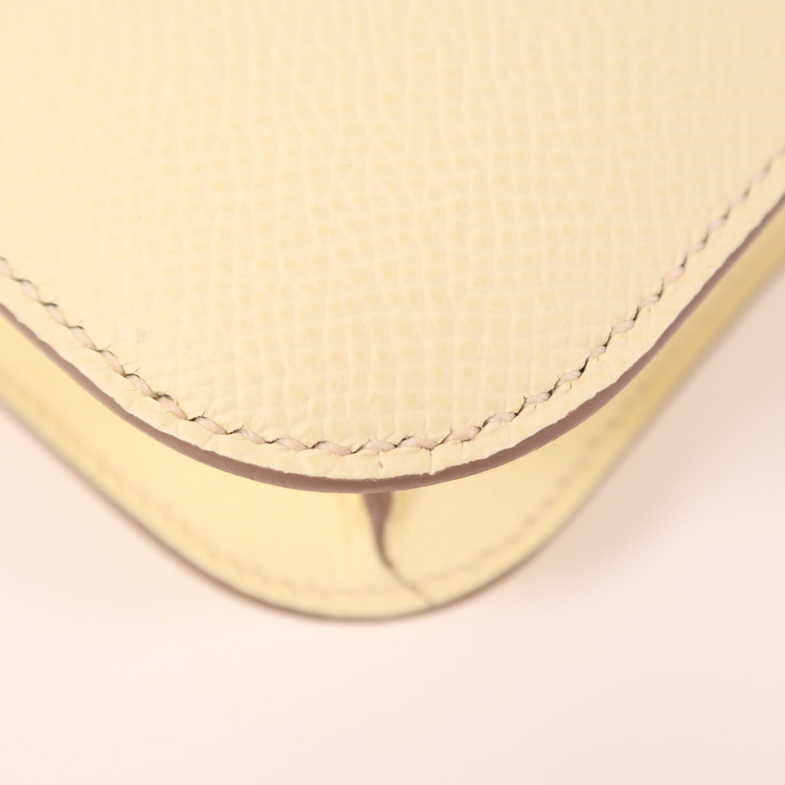 HERMES Epsom皮革Constance Elan銀扣肩背袋Jaune Milton