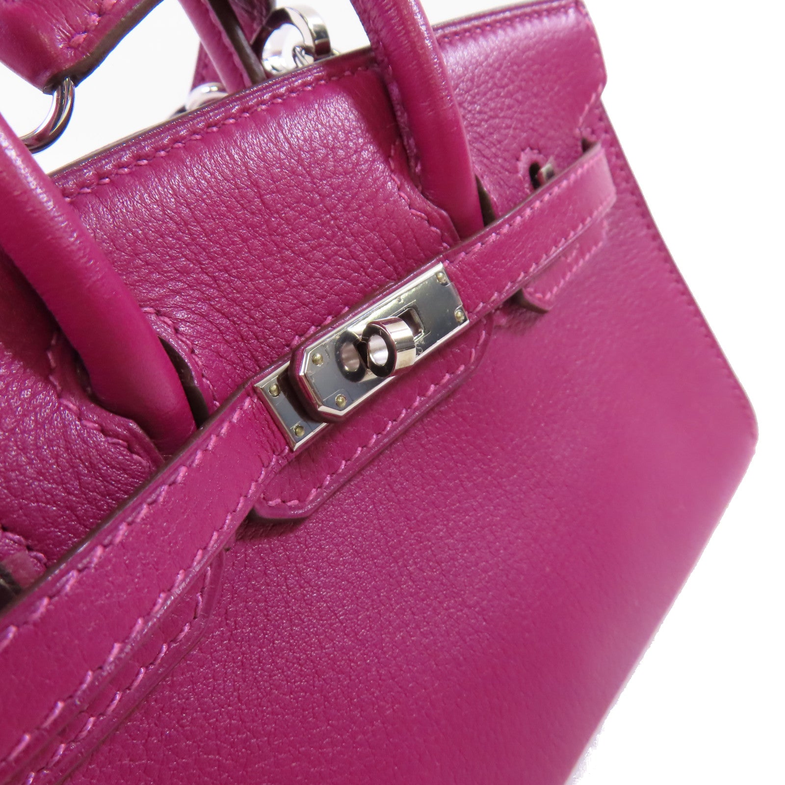HERMES Swift皮革Tiny Birkin Shoulder Bag金扣肩背袋K5 Tosca/桃紫色