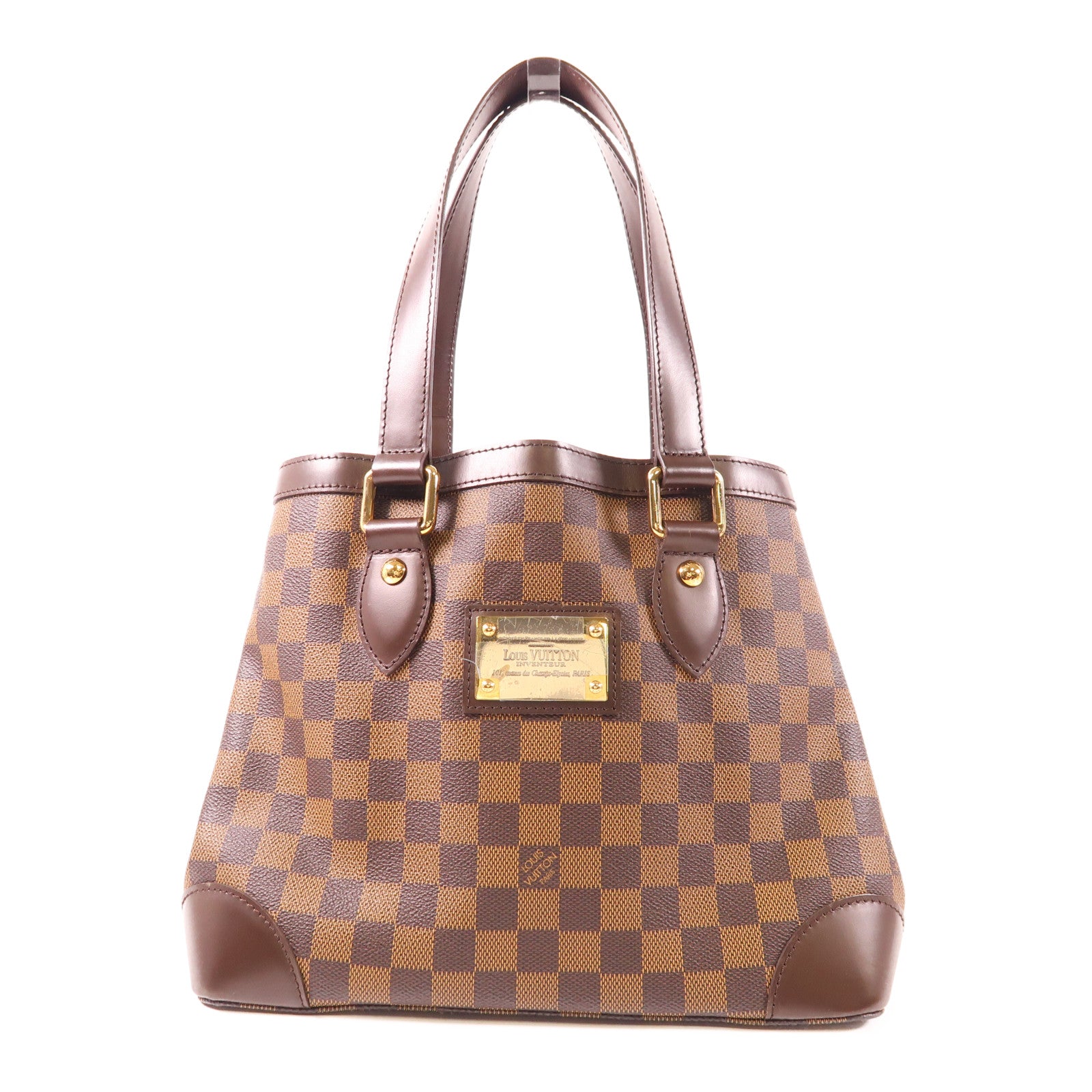 LOUIS VUITTON Damier Hampstead PM金扣手挽袋