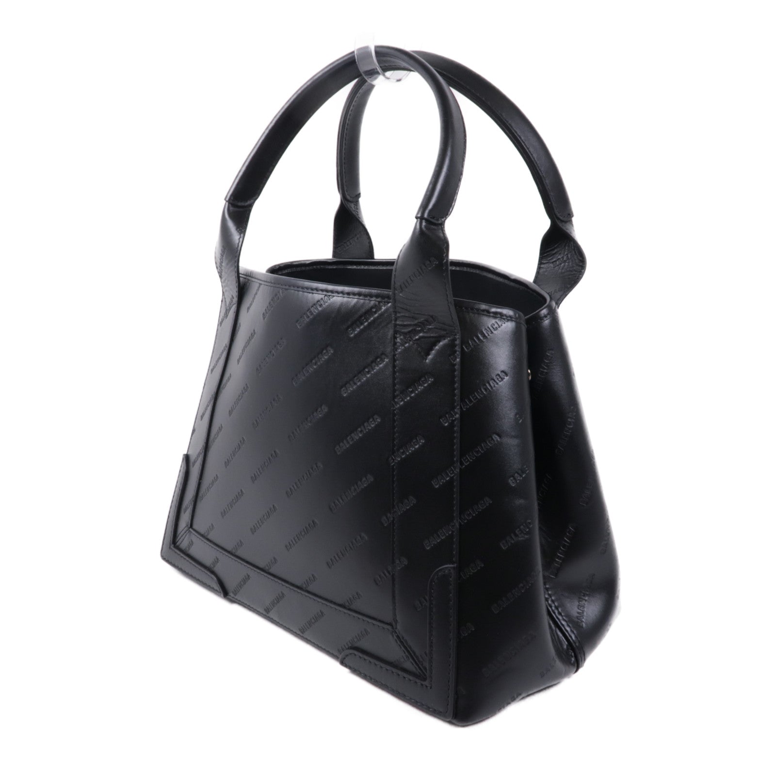 BALENCIAGA【激減優惠】 牛皮皮革Navy Cabas Logo Tote Bag銀扣手挽袋