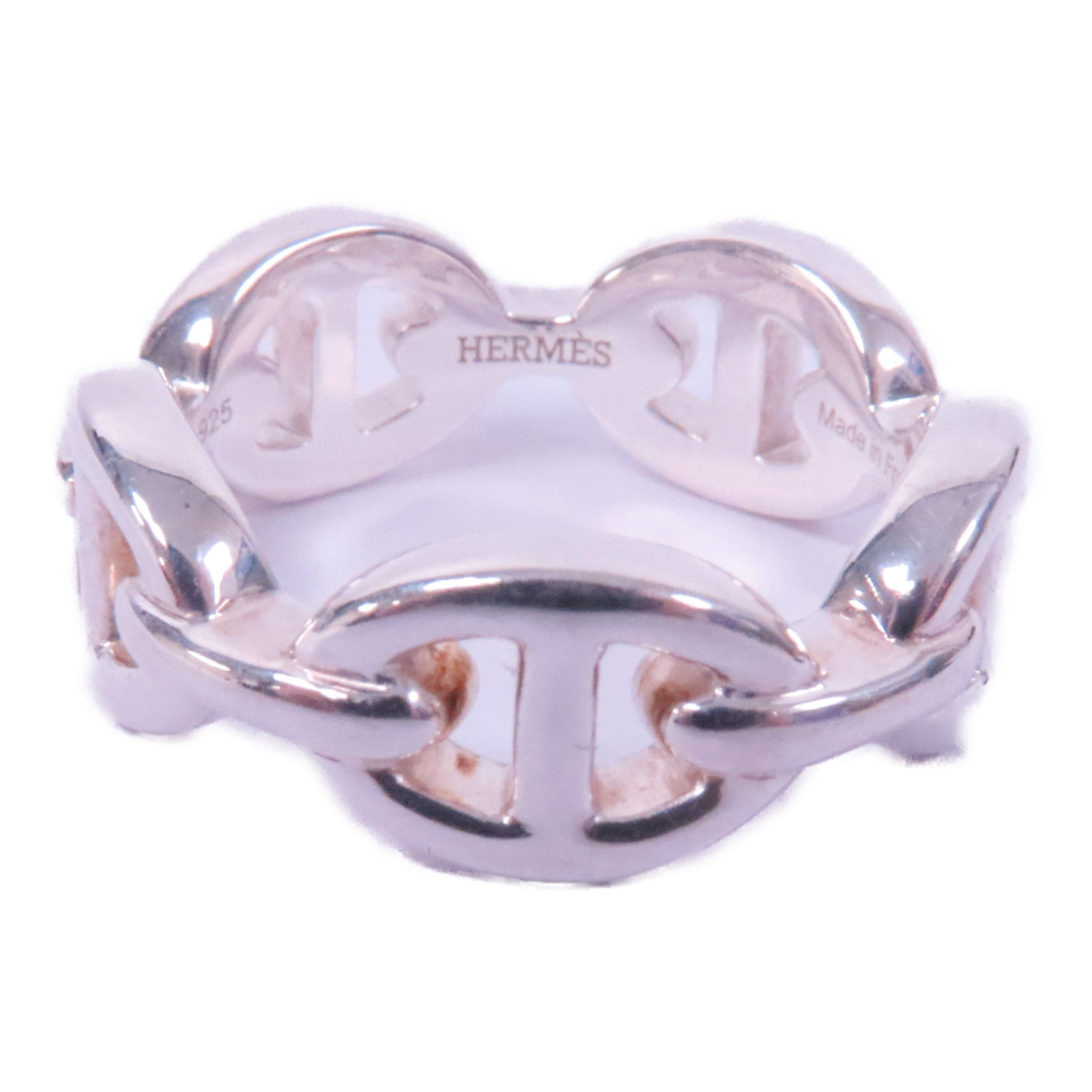 HERMES 925純銀Chaine D'Ancre Enchainee Ring戒指US#4.75