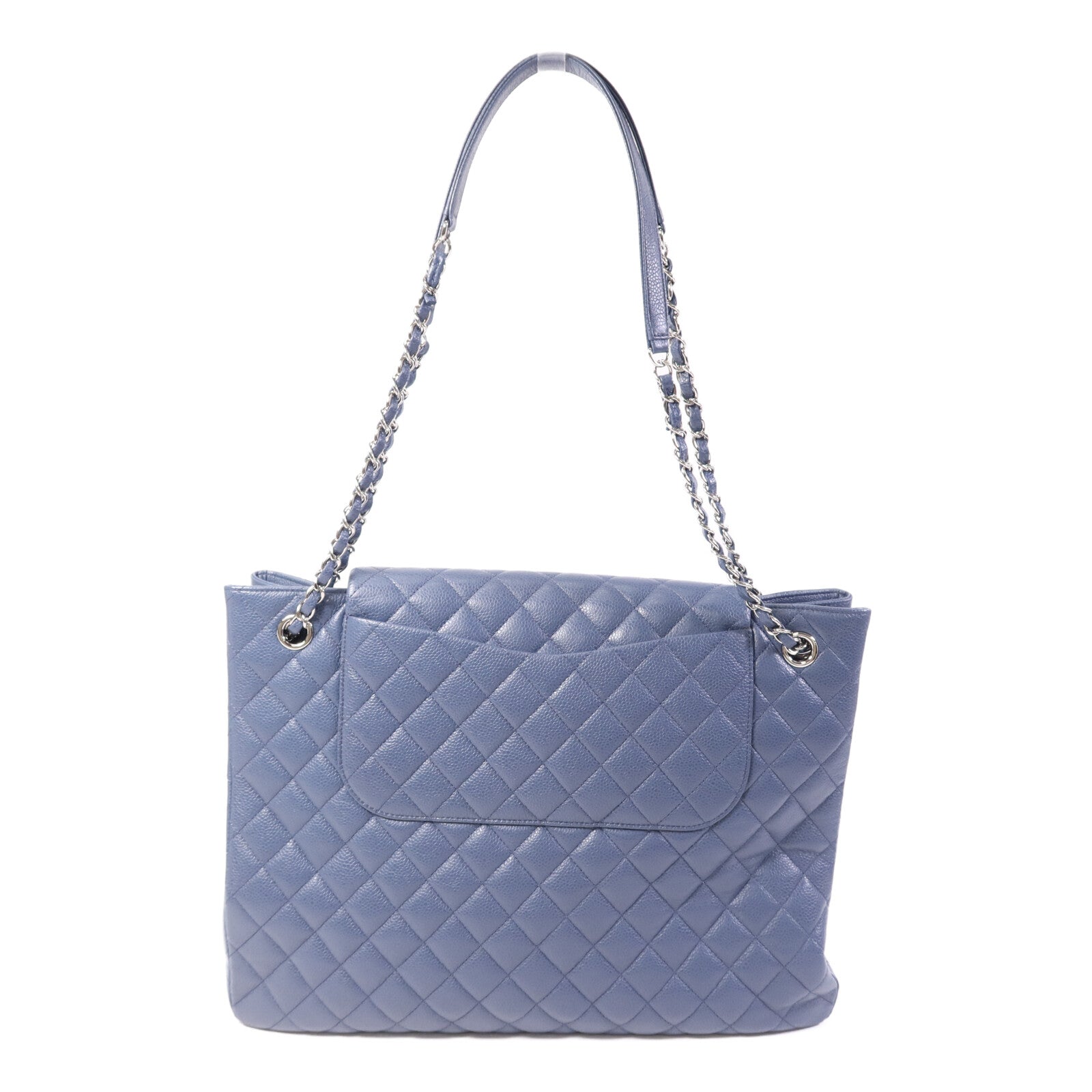 CHANEL 【激減優惠】牛皮皮革Tote Bag銀扣鏈帶肩背袋