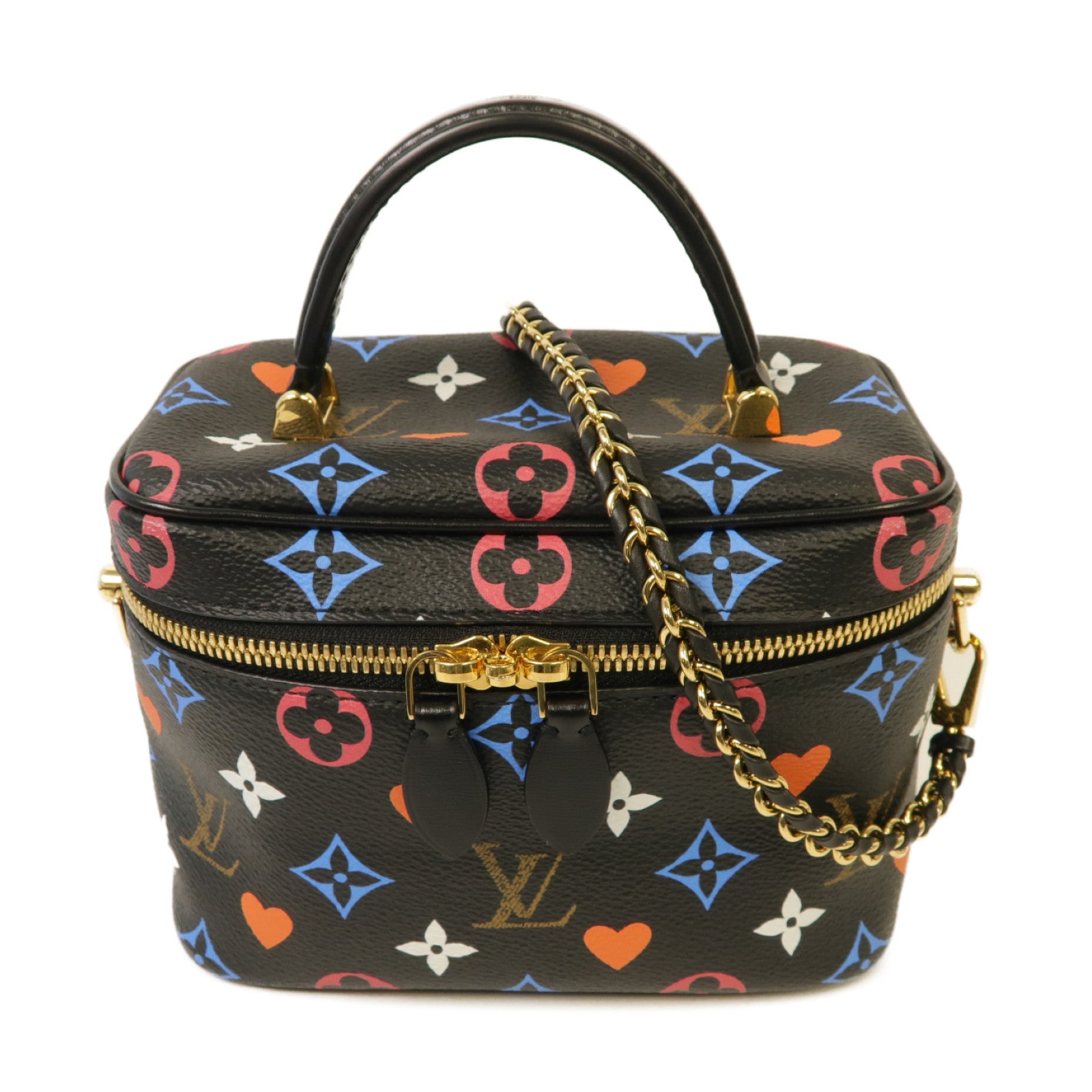 LOUIS VUITTON Monogram Game On Vanity PM金扣手挽肩背兩用袋黑色