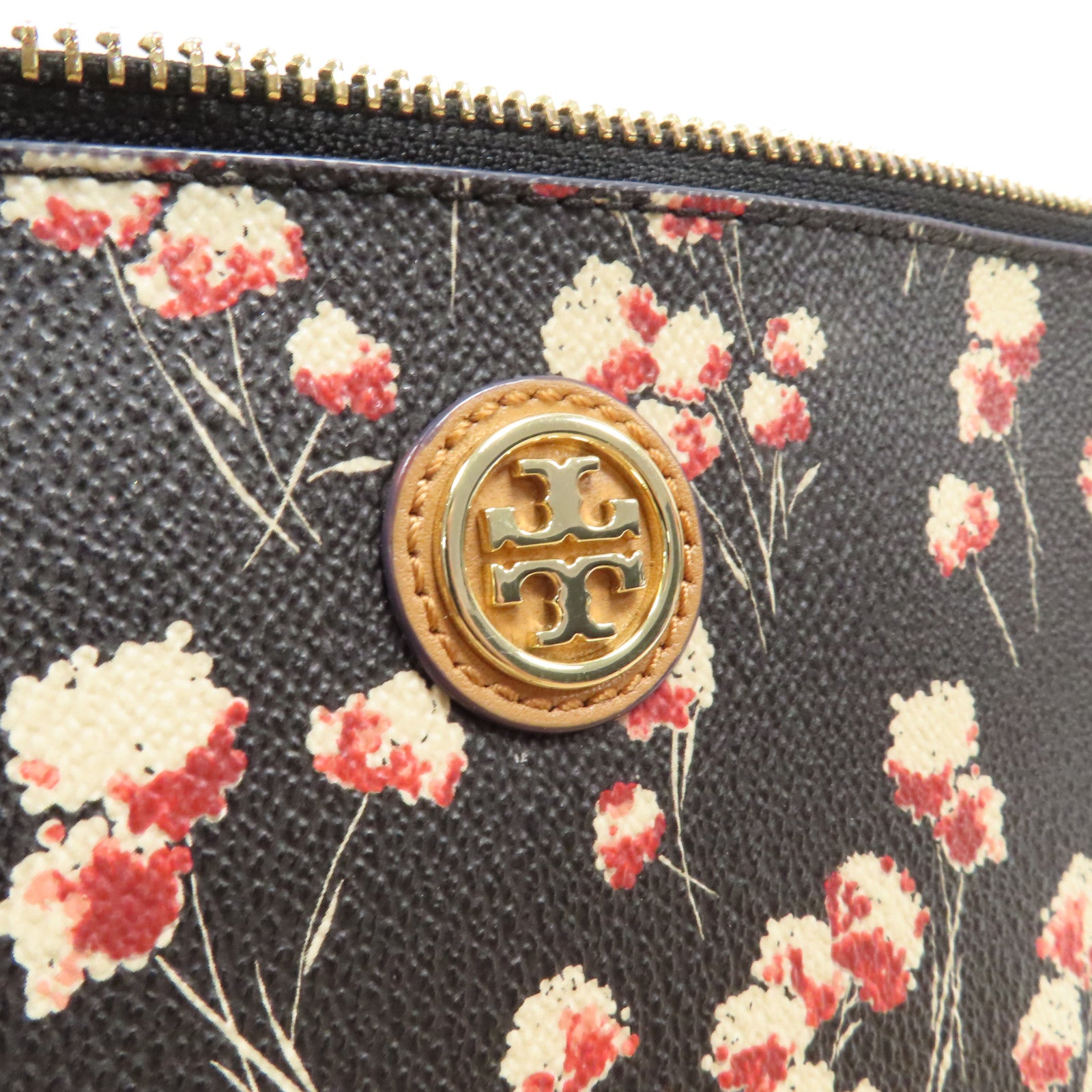 Tory Burch 【激減優惠】塗層帆布Shoulder Bag金扣肩背袋黑色/紅色/白色