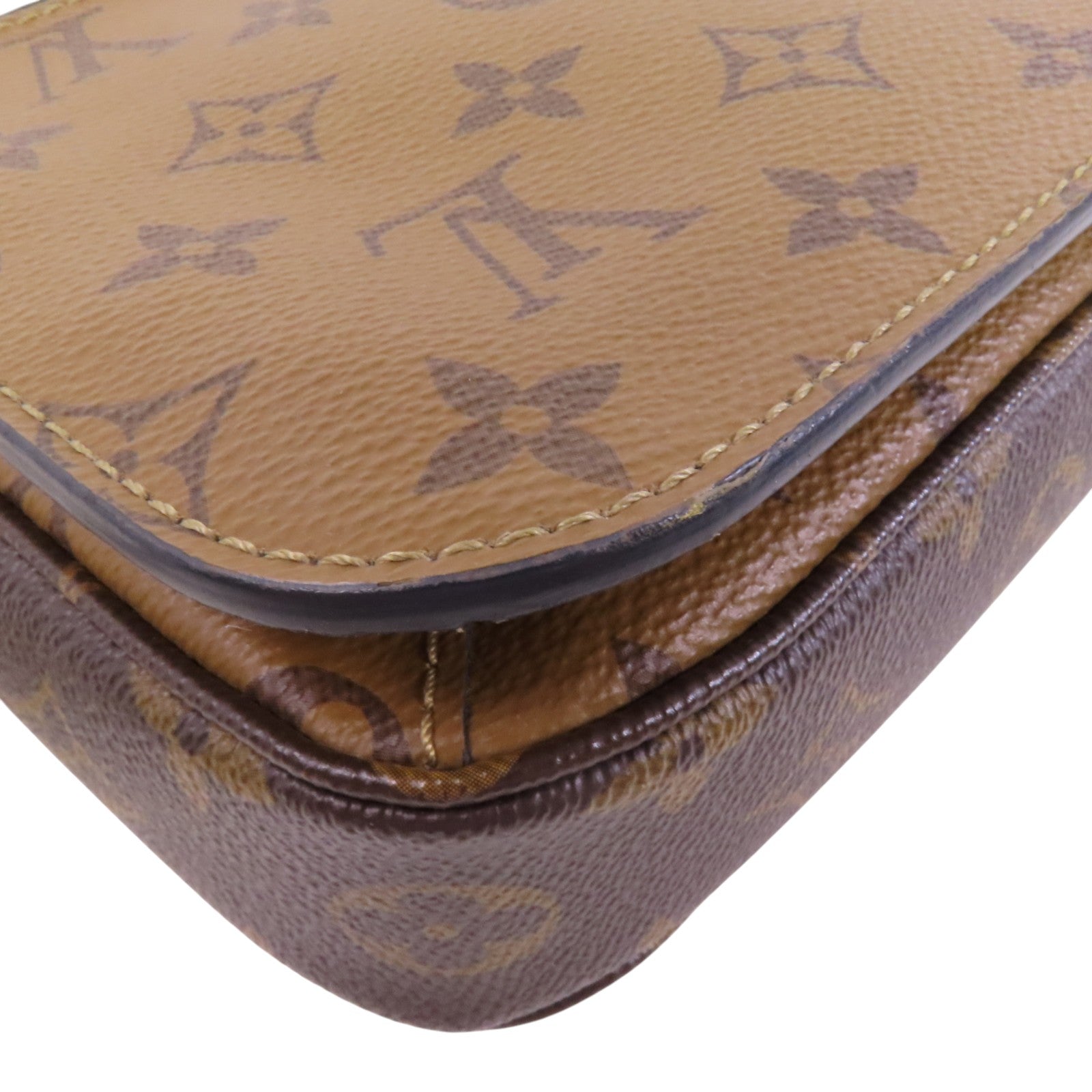 LOUIS VUITTON Monogram Reverse Pochette Metis金扣手挽肩背兩用袋