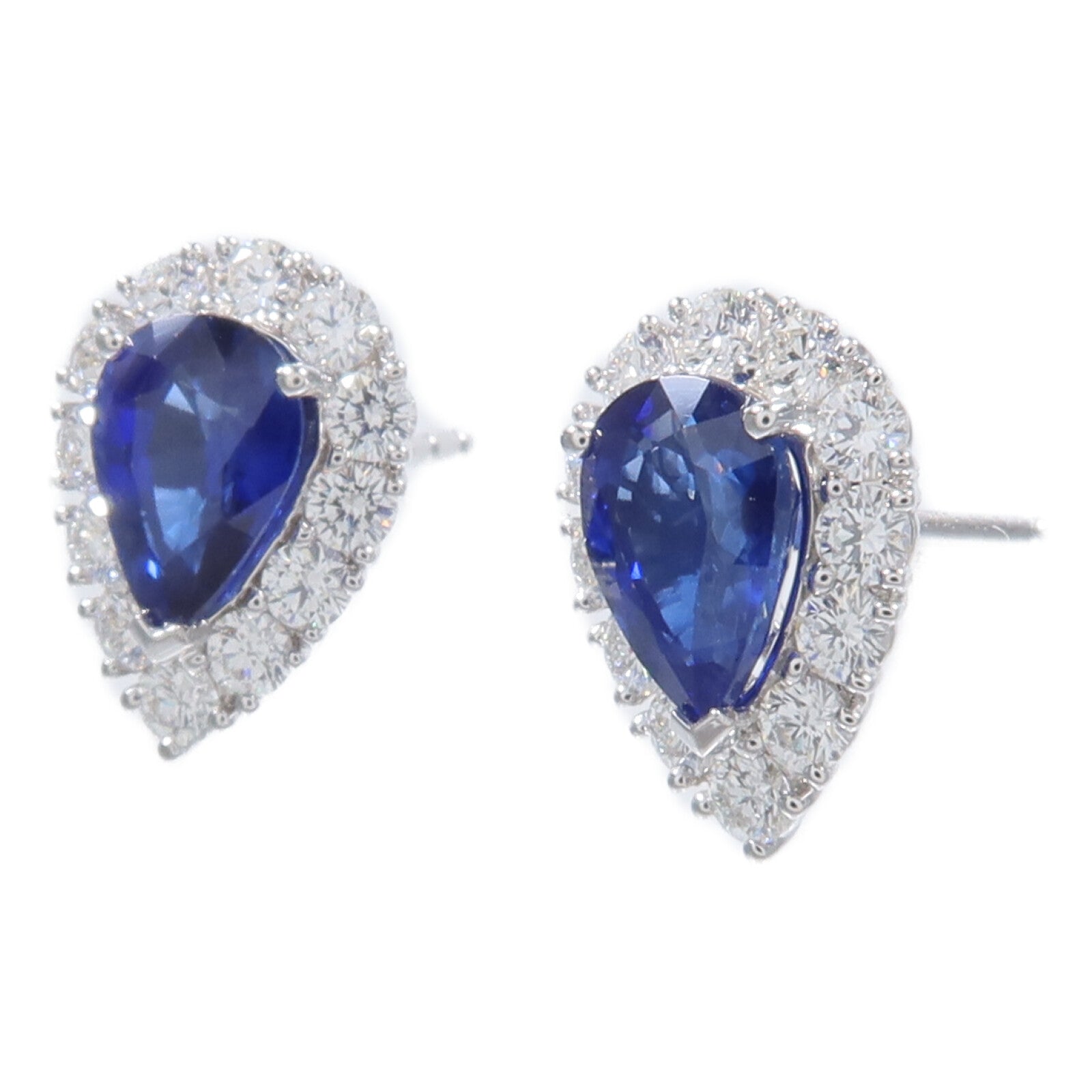JEWELRY 18K白金Sapphire Diamond Earrings藍寶石/鑽石耳環