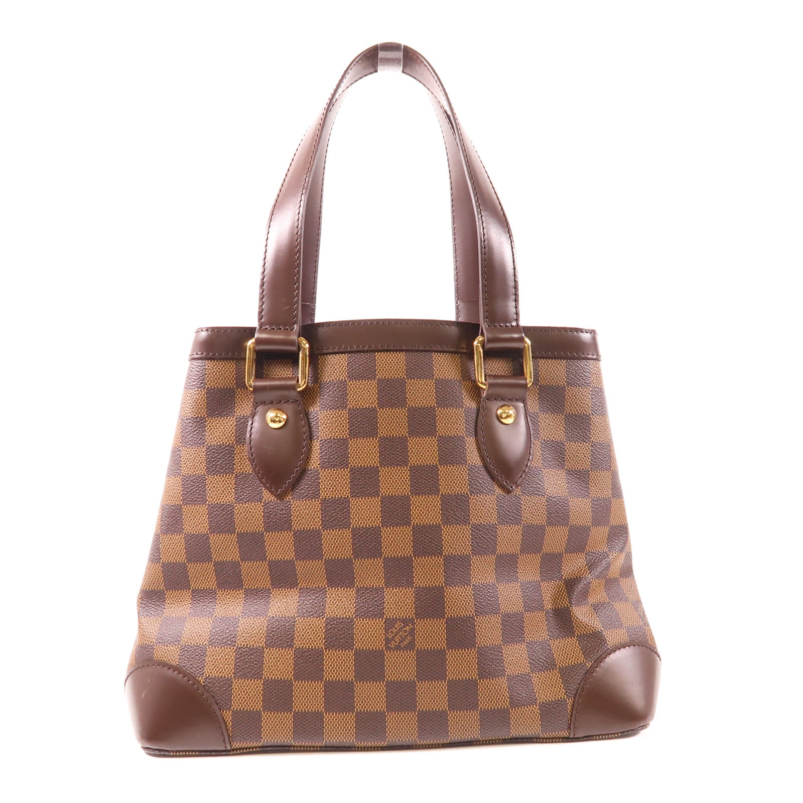 LOUIS VUITTON Damier Hampstead PM金扣手挽袋
