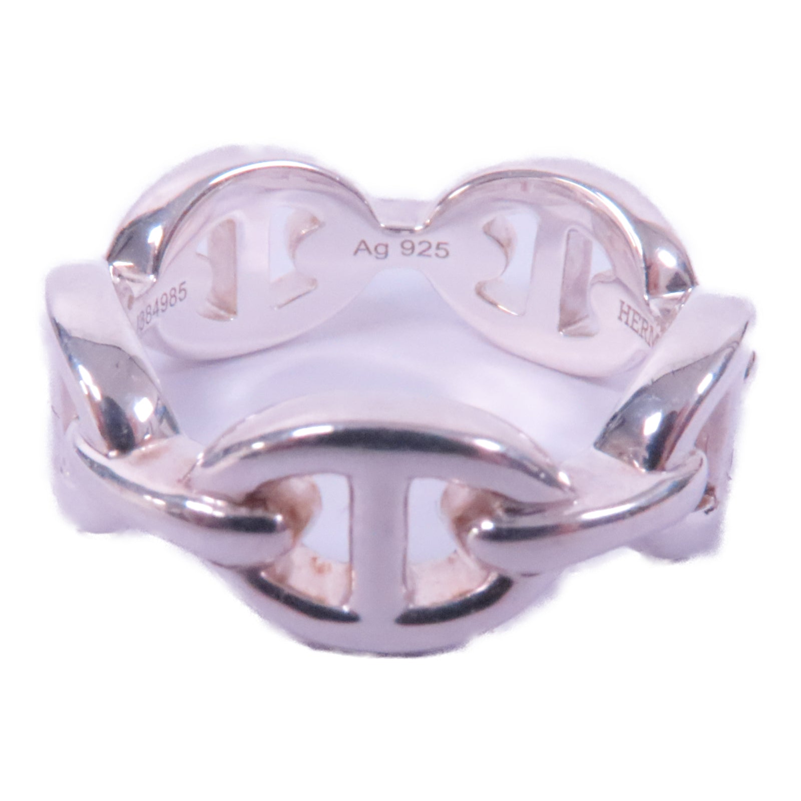 HERMES 925純銀Chaine D'Ancre Enchainee Ring戒指US#4.75
