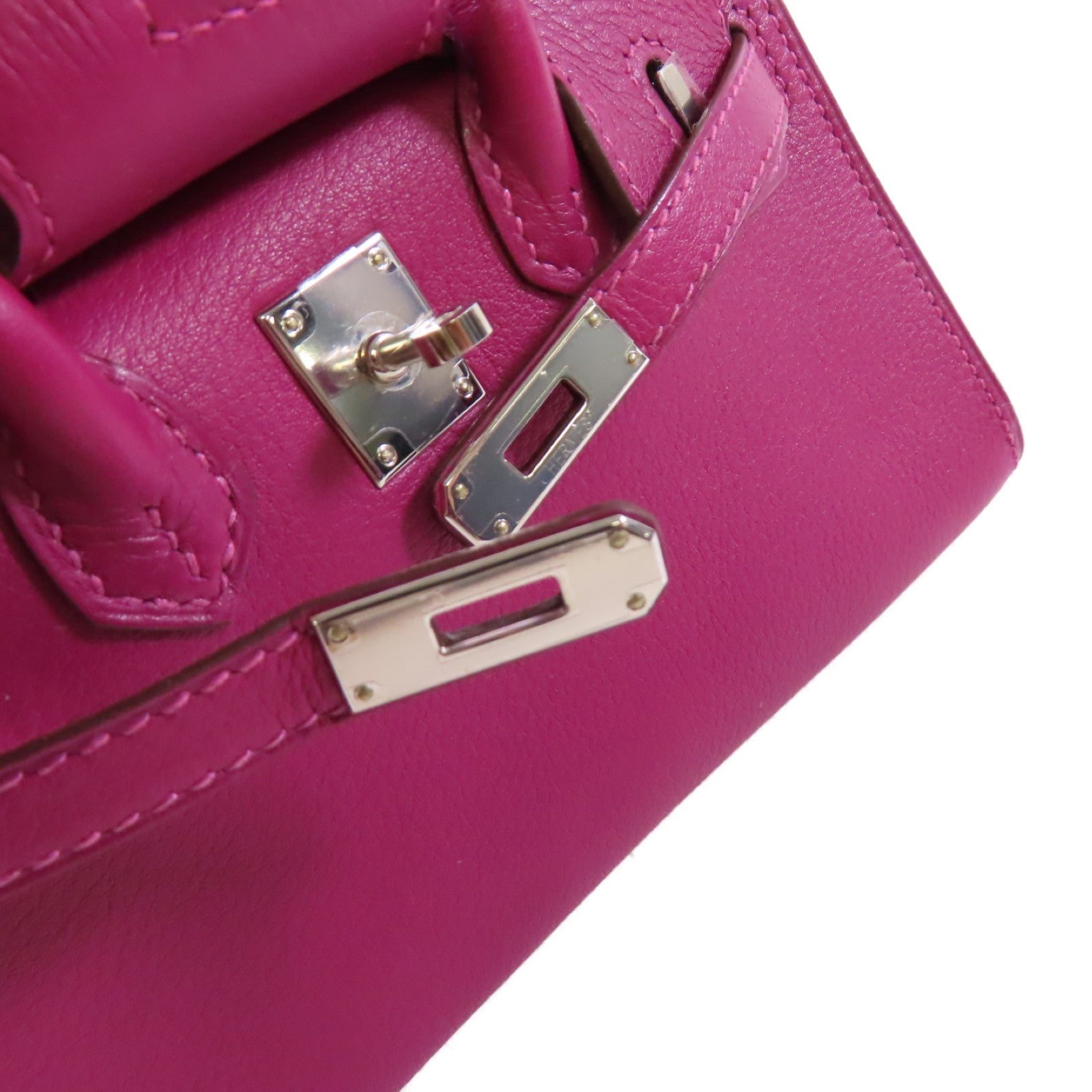 HERMES Swift皮革Tiny Birkin Shoulder Bag金扣肩背袋K5 Tosca/桃紫色