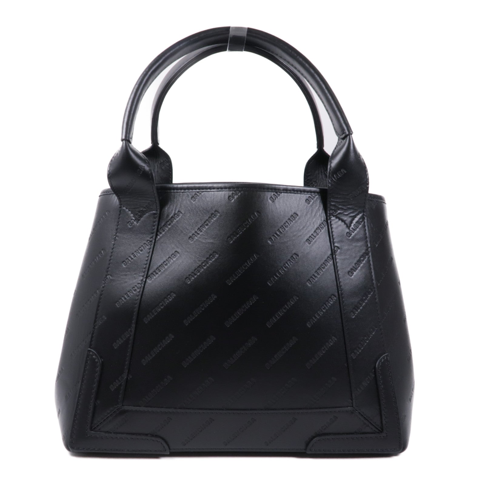 BALENCIAGA【激減優惠】 牛皮皮革Navy Cabas Logo Tote Bag銀扣手挽袋