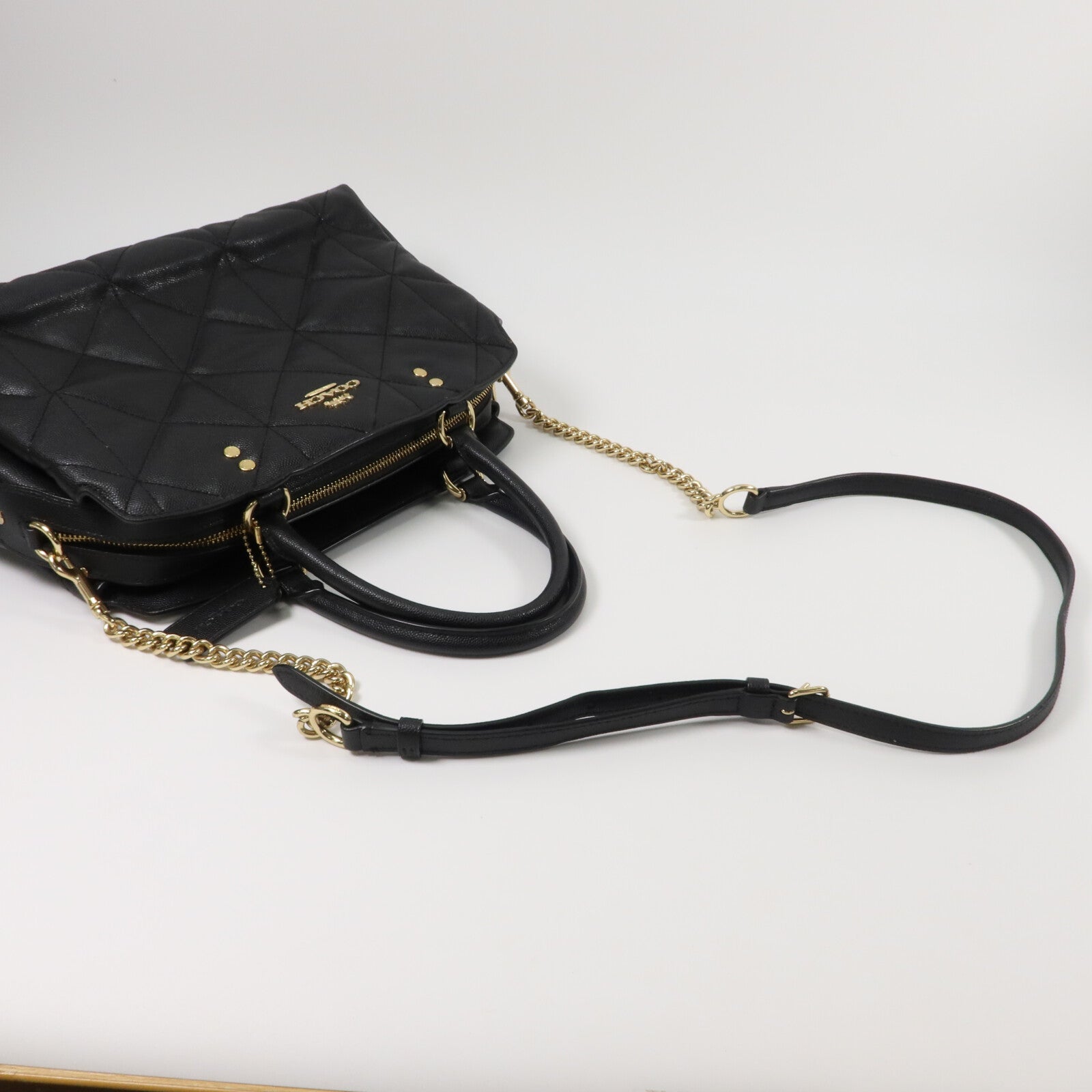 COACH 牛皮皮革2 Way Shoulder手挽肩背兩用袋