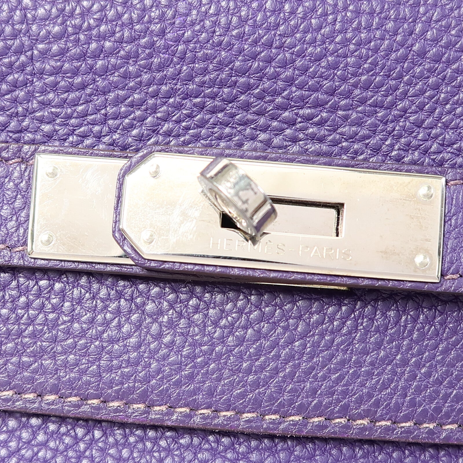 HERMES Togo皮革Kelly 35銀扣手挽肩背兩用袋Iris