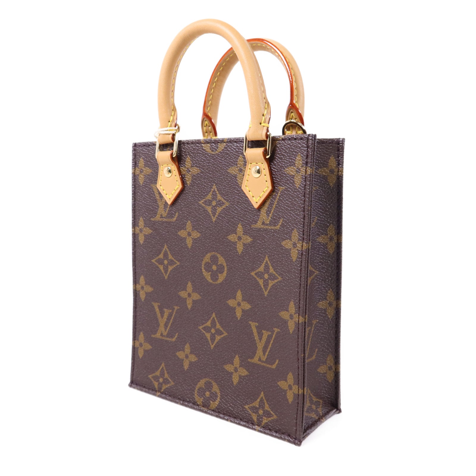 LOUIS VUITTON Monogram Petit Sac Plat金扣手挽肩背兩用袋