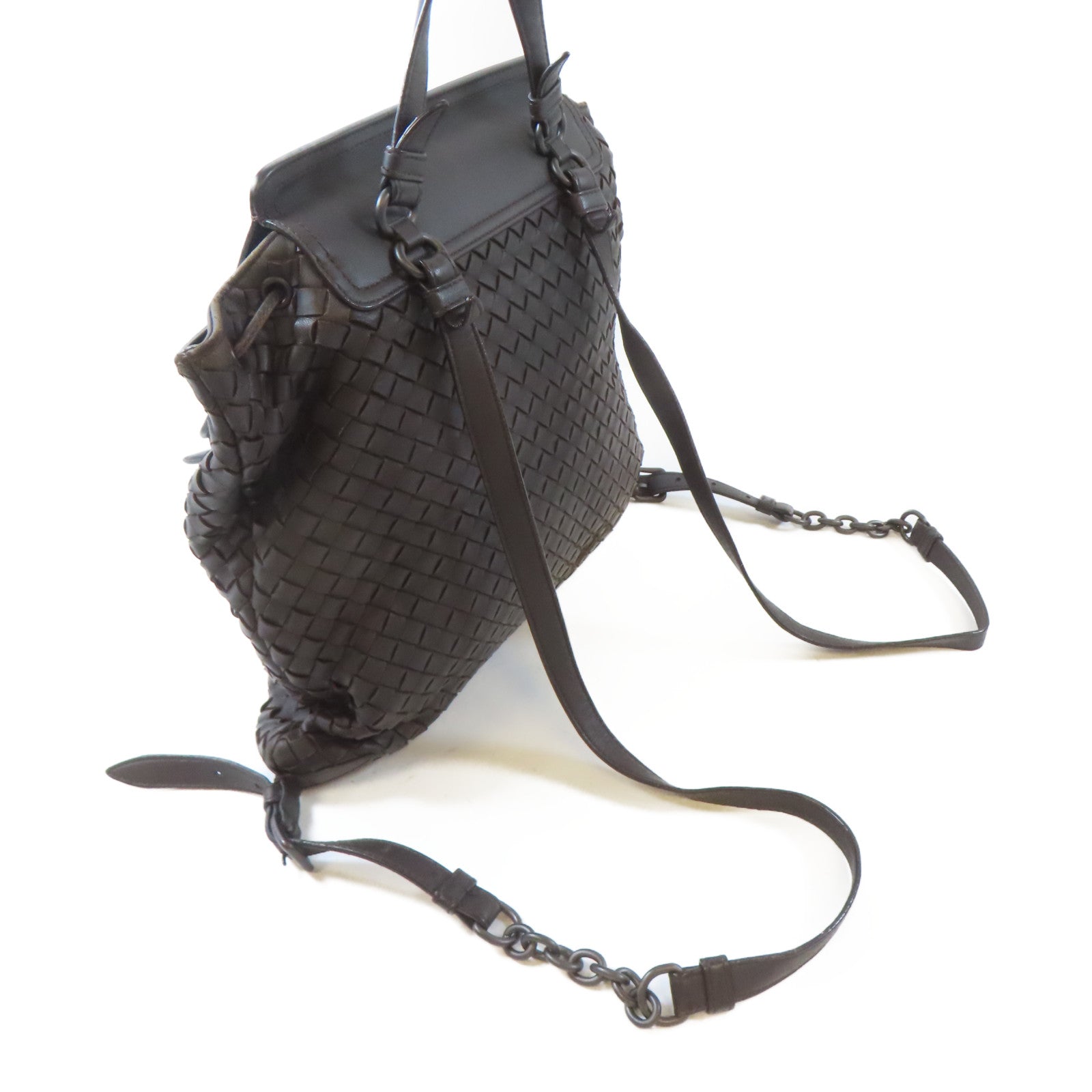 BOTTEGA VENETA 皮革Intrecciato Backpack背包啡色