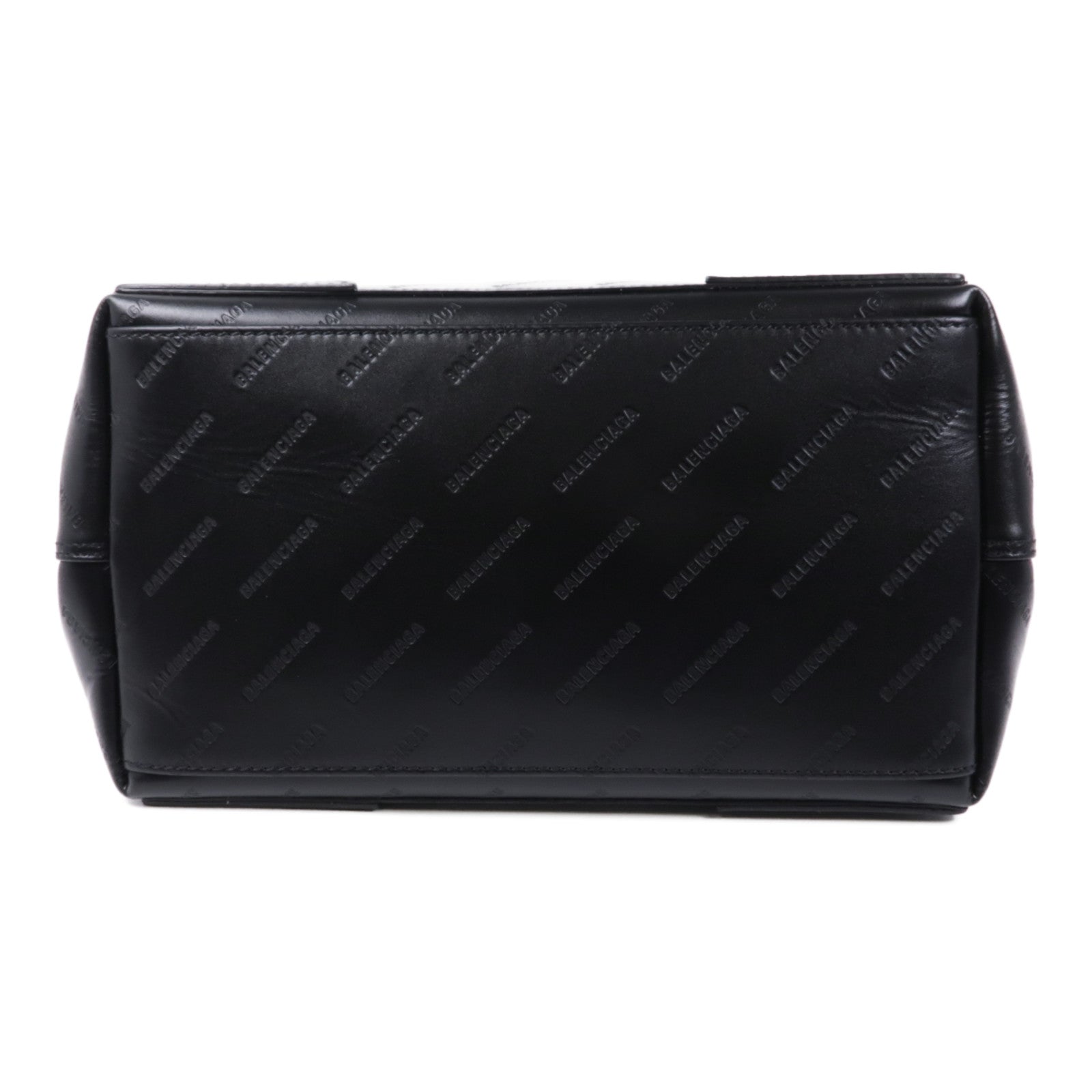 BALENCIAGA【激減優惠】 牛皮皮革Navy Cabas Logo Tote Bag銀扣手挽袋