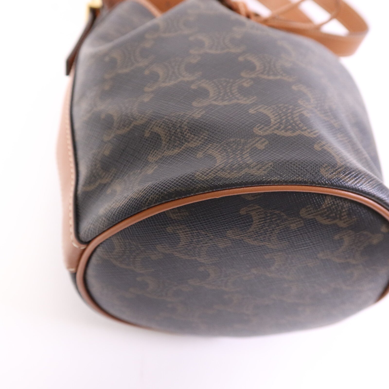 CELINE 塗層帆布Triomphe Drawstring Small bucket金扣肩背袋