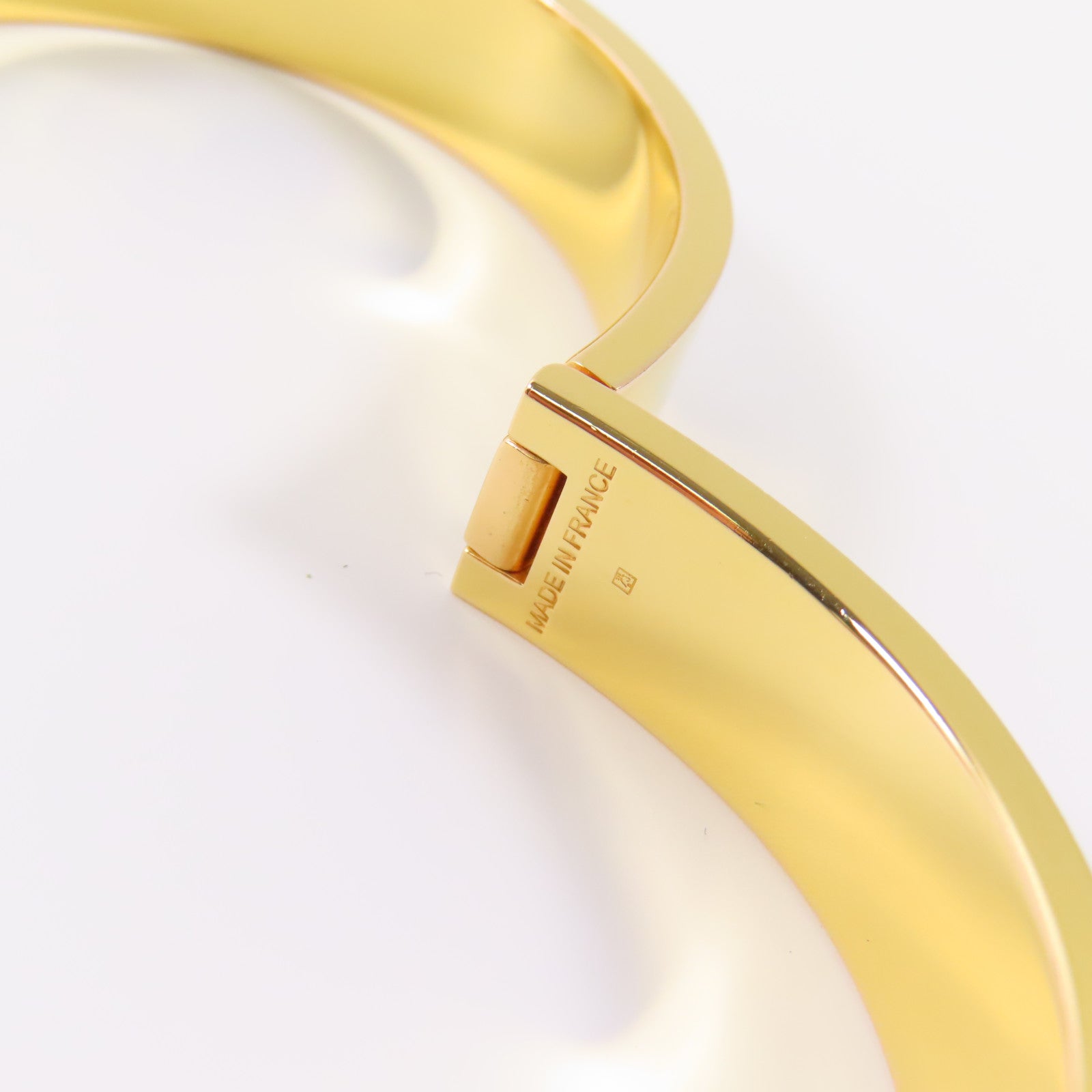 HERMES 金屬Clic H手鐲白色/金色