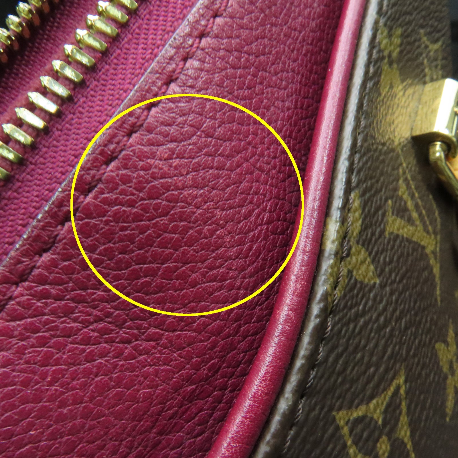 LOUIS VUITTON Monogram Pallas MM金扣手挽肩背兩用袋酒紅色