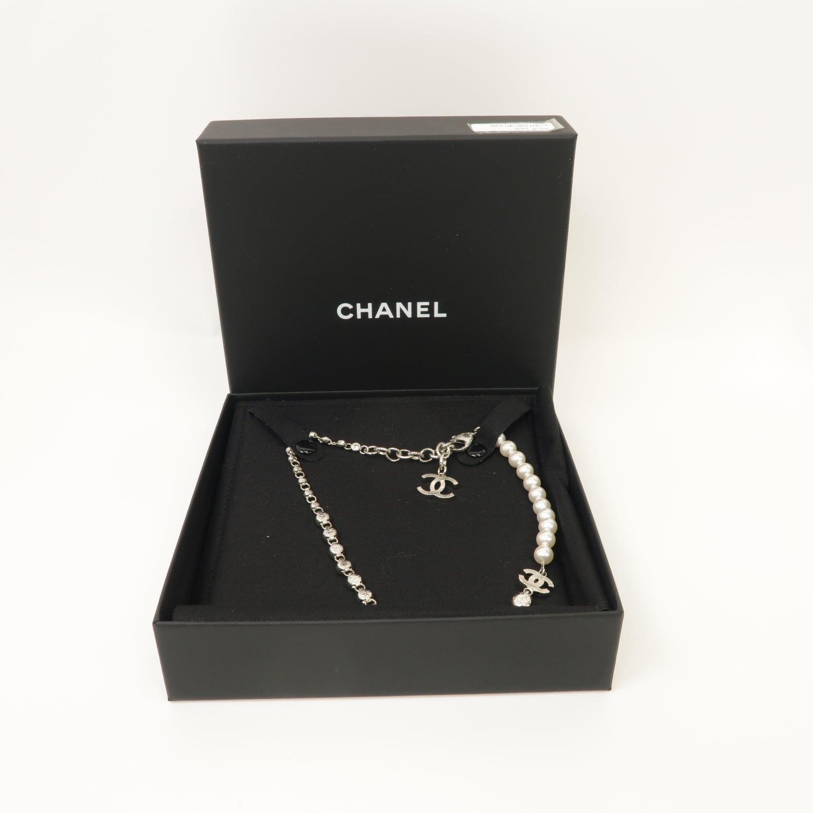 CHANEL 金屬Necklace項鍊白色/銀色