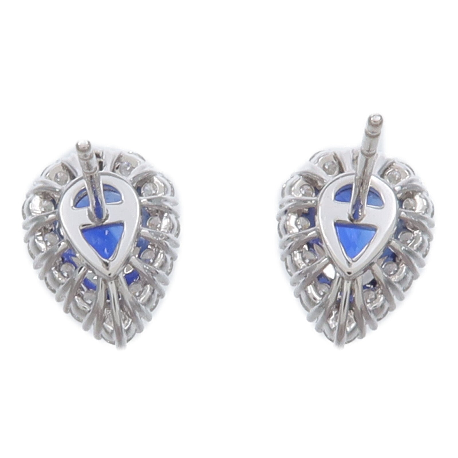 JEWELRY 18K白金Sapphire Diamond Earrings藍寶石/鑽石耳環