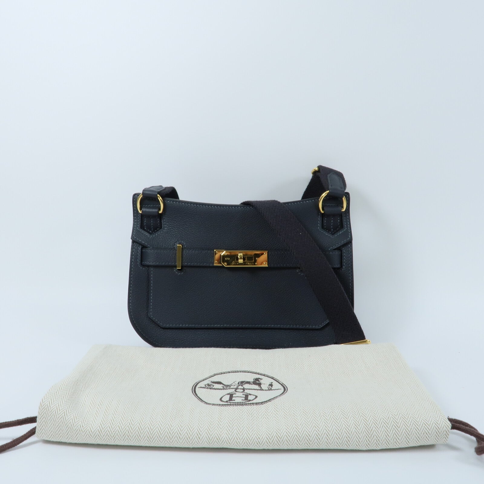 HERMES Evercolor皮革Mini Jypsiere肩背袋Vert Rousseau