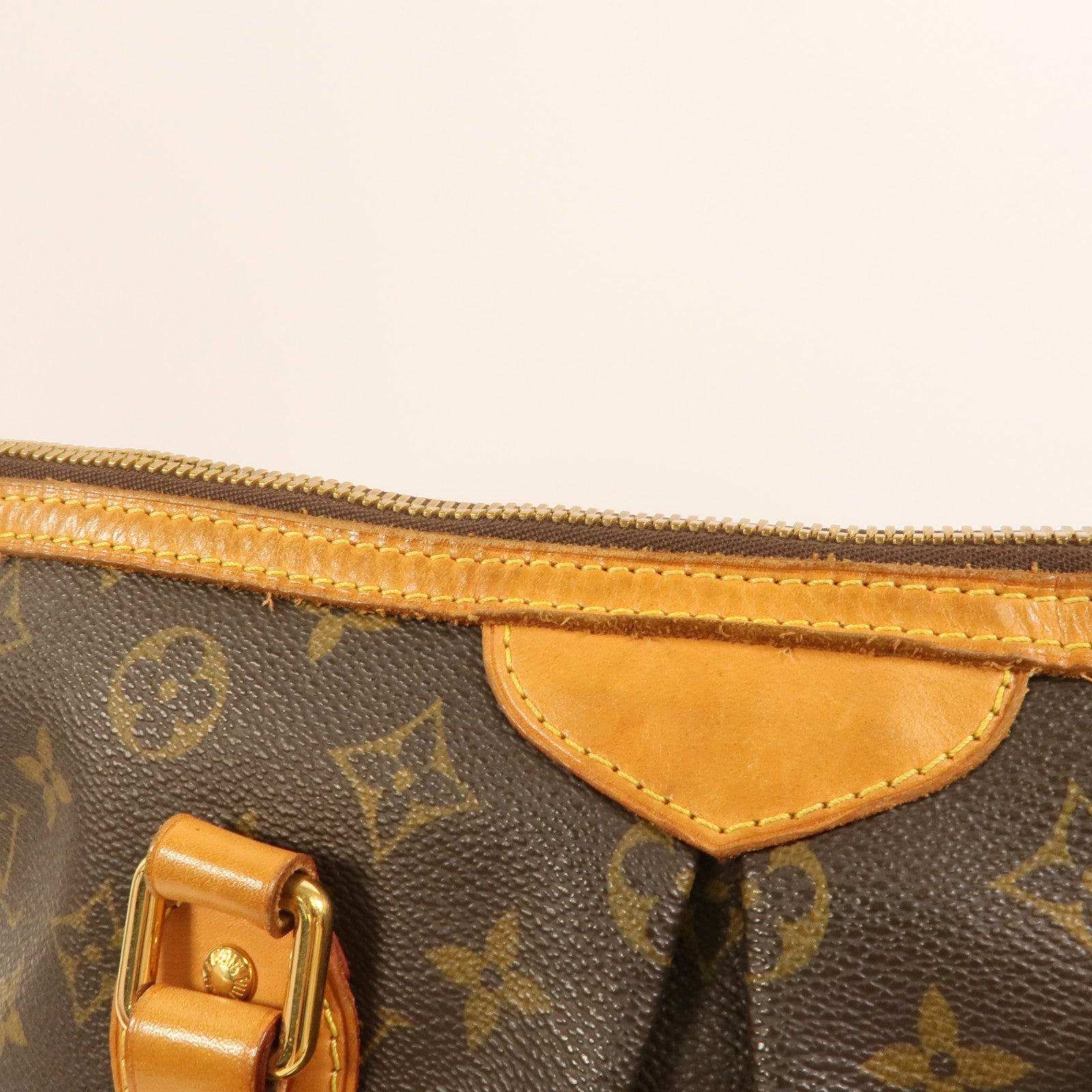 LOUIS VUITTON Monogram Palermo PM金扣手挽肩背兩用袋棕色