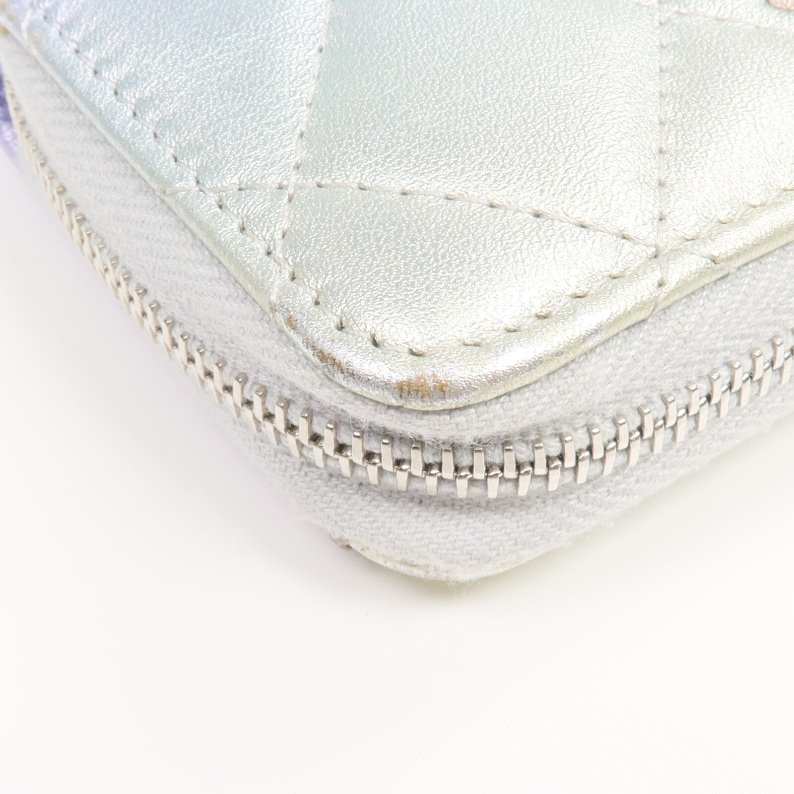 CHANEL 羊皮皮革Card Case/Coin Case銀扣拉鏈卡片套/零錢包
