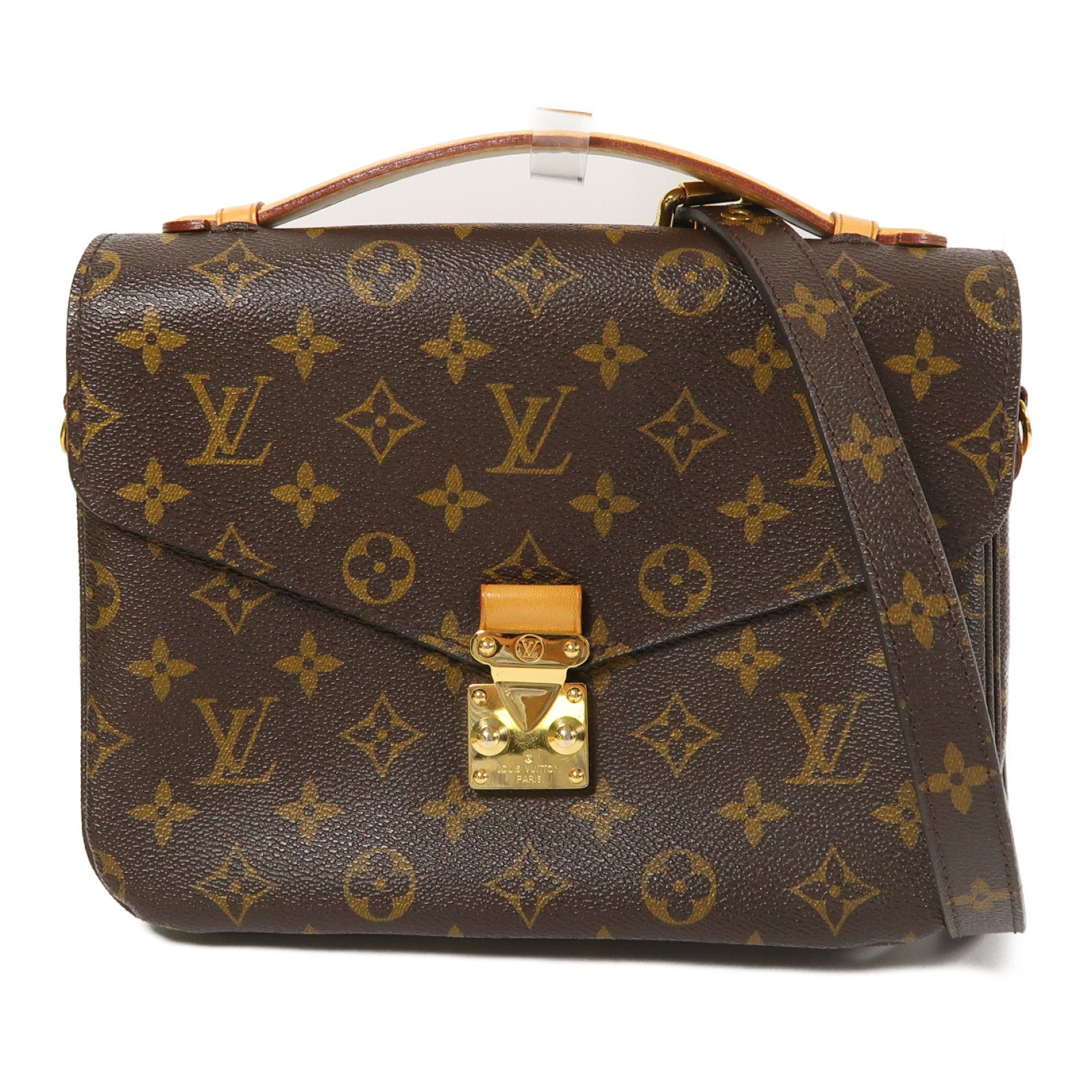 LOUIS VUITTON Monogram Pochette Metis MM金扣手挽肩背兩用袋棕色