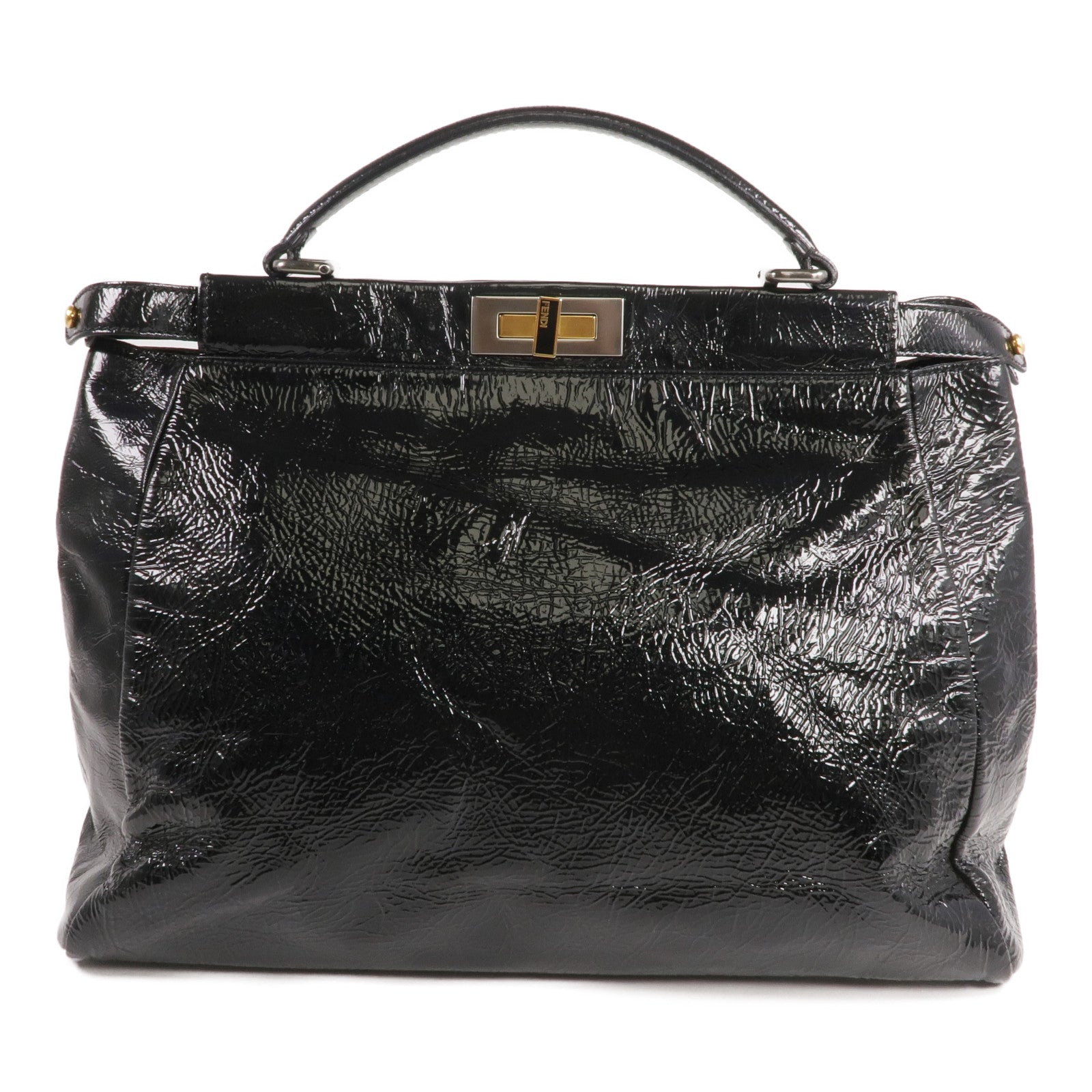 FENDI 漆皮皮革Peekaboo Satchel Bag手挽肩背兩用袋