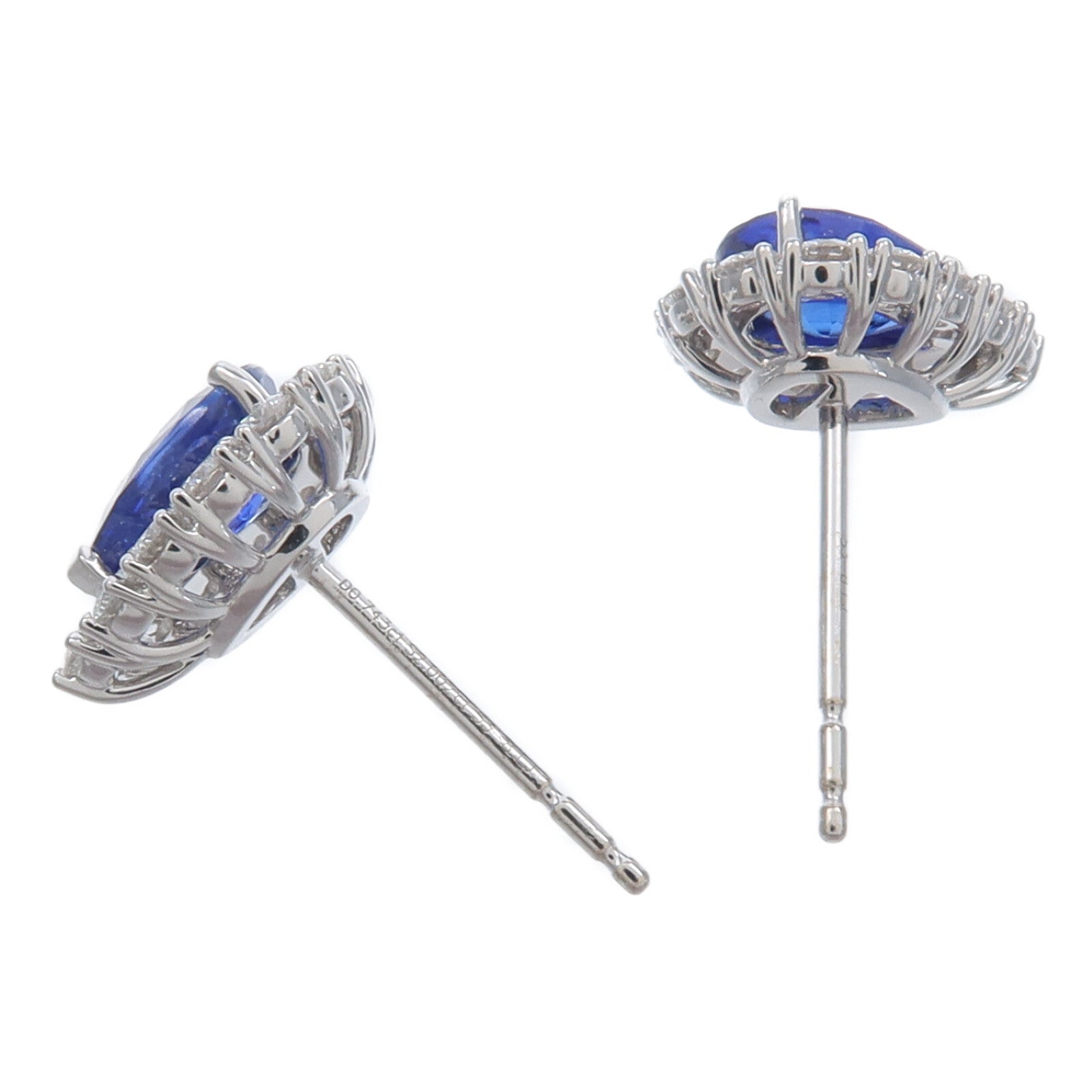 JEWELRY 18K白金Sapphire Diamond Earrings藍寶石/鑽石耳環