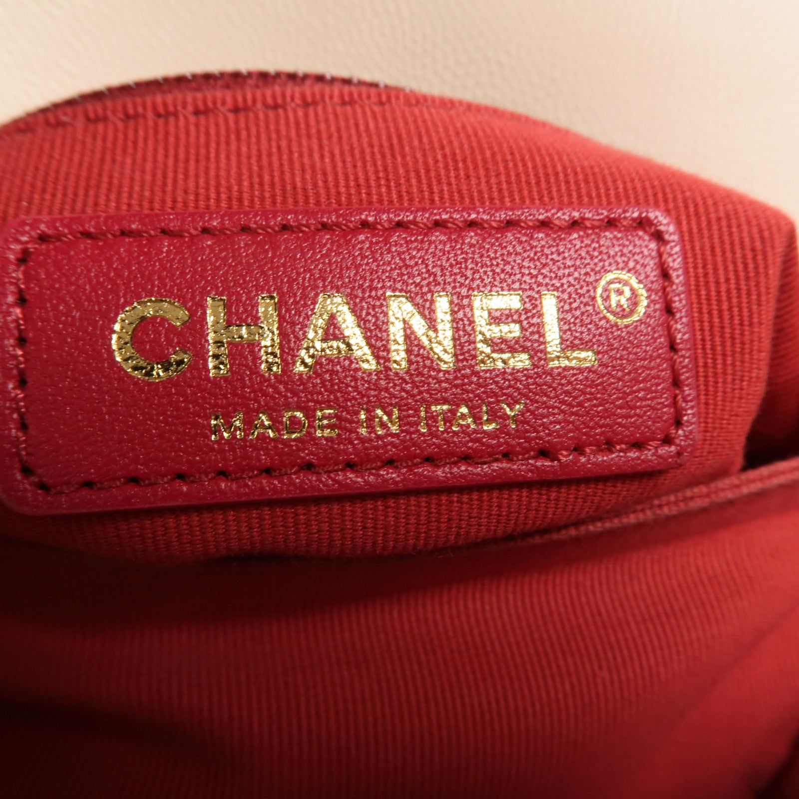 CHANEL 牛皮皮革Chain Shoulder金扣鏈帶手挽肩背兩用袋