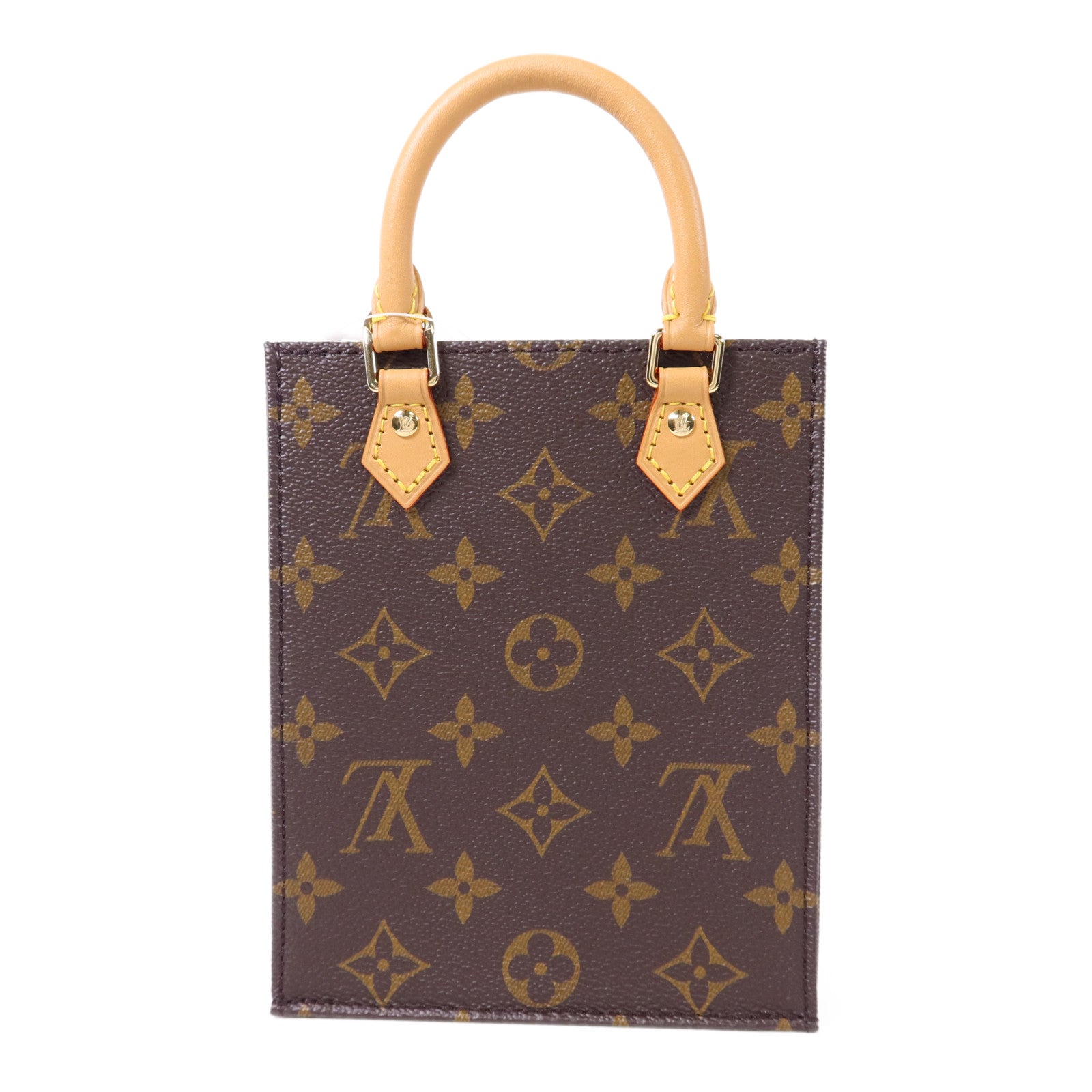 LOUIS VUITTON Monogram Petit Sac Plat金扣手挽肩背兩用袋