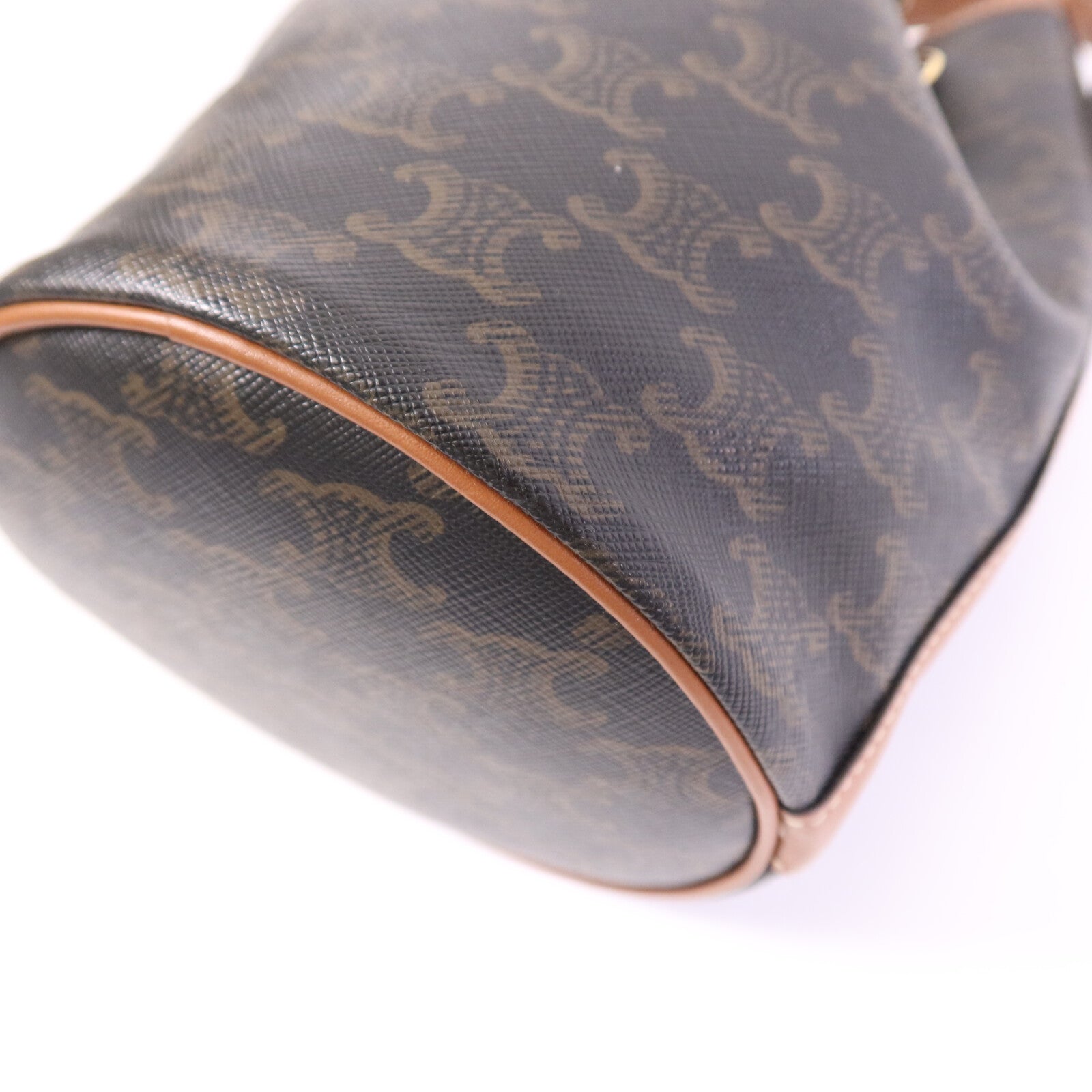 CELINE 塗層帆布Triomphe Drawstring Small bucket金扣肩背袋