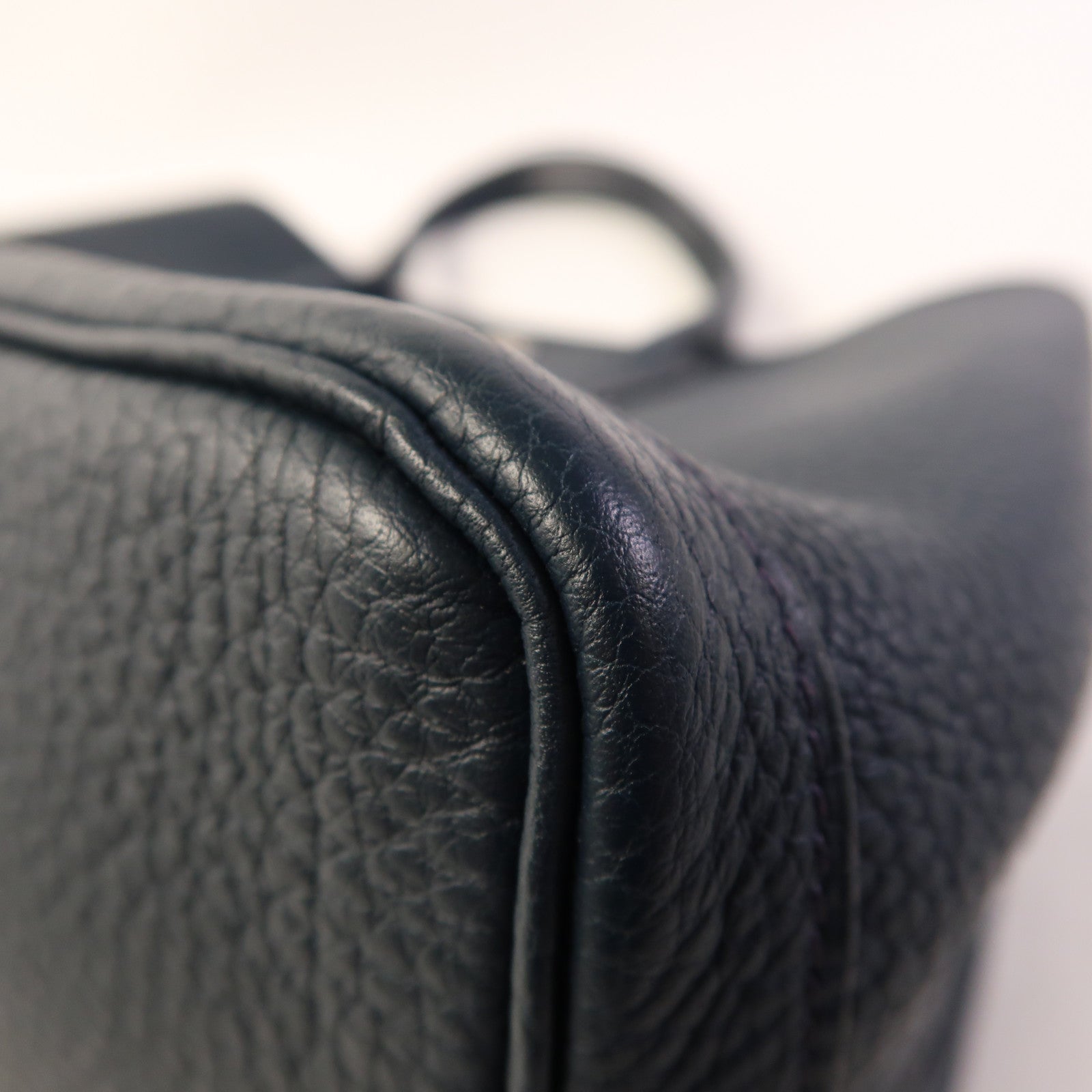 HERMES Negonda皮革Garden Party TPM銀扣手挽袋Bleu De Prusse