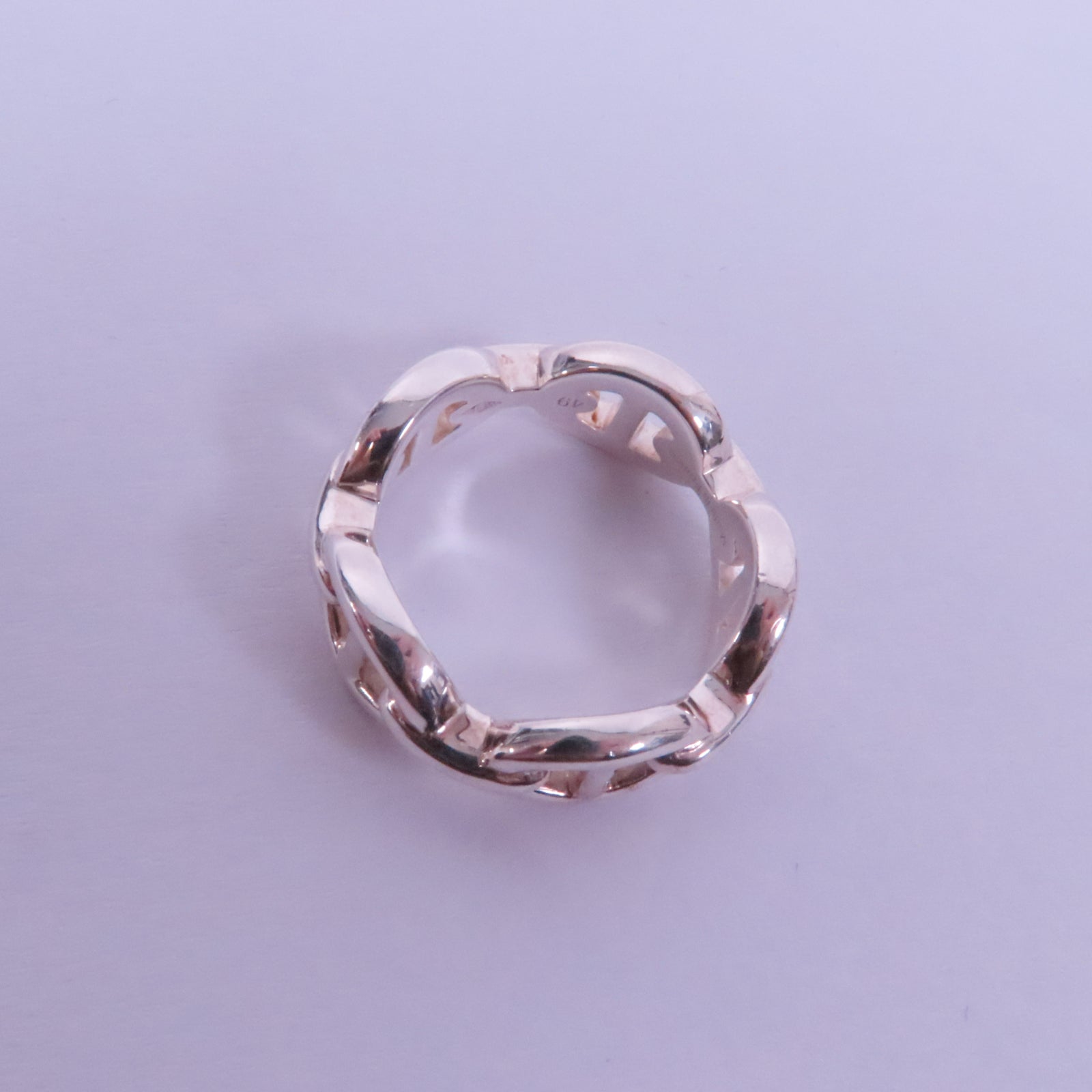 HERMES 925純銀Chaine D'Ancre Enchainee Ring戒指US#4.75