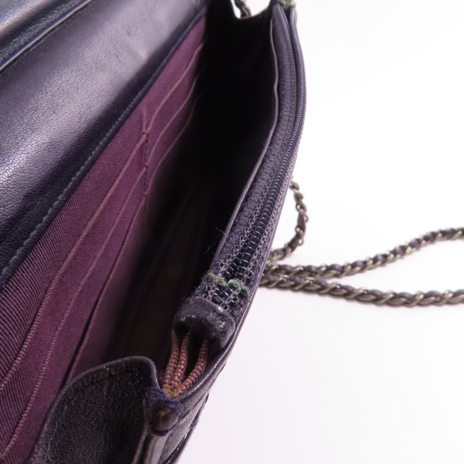 CHANEL 漆皮皮革2.55 Wallet On Chain鏈帶肩背袋