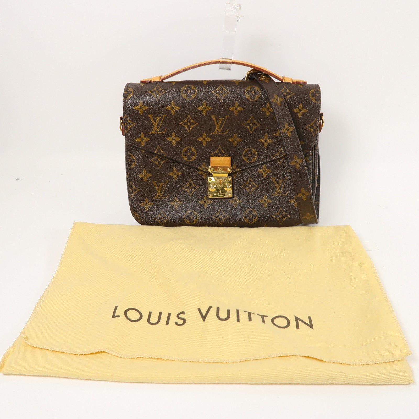 LOUIS VUITTON Monogram Pochette Metis MM金扣手挽肩背兩用袋棕色