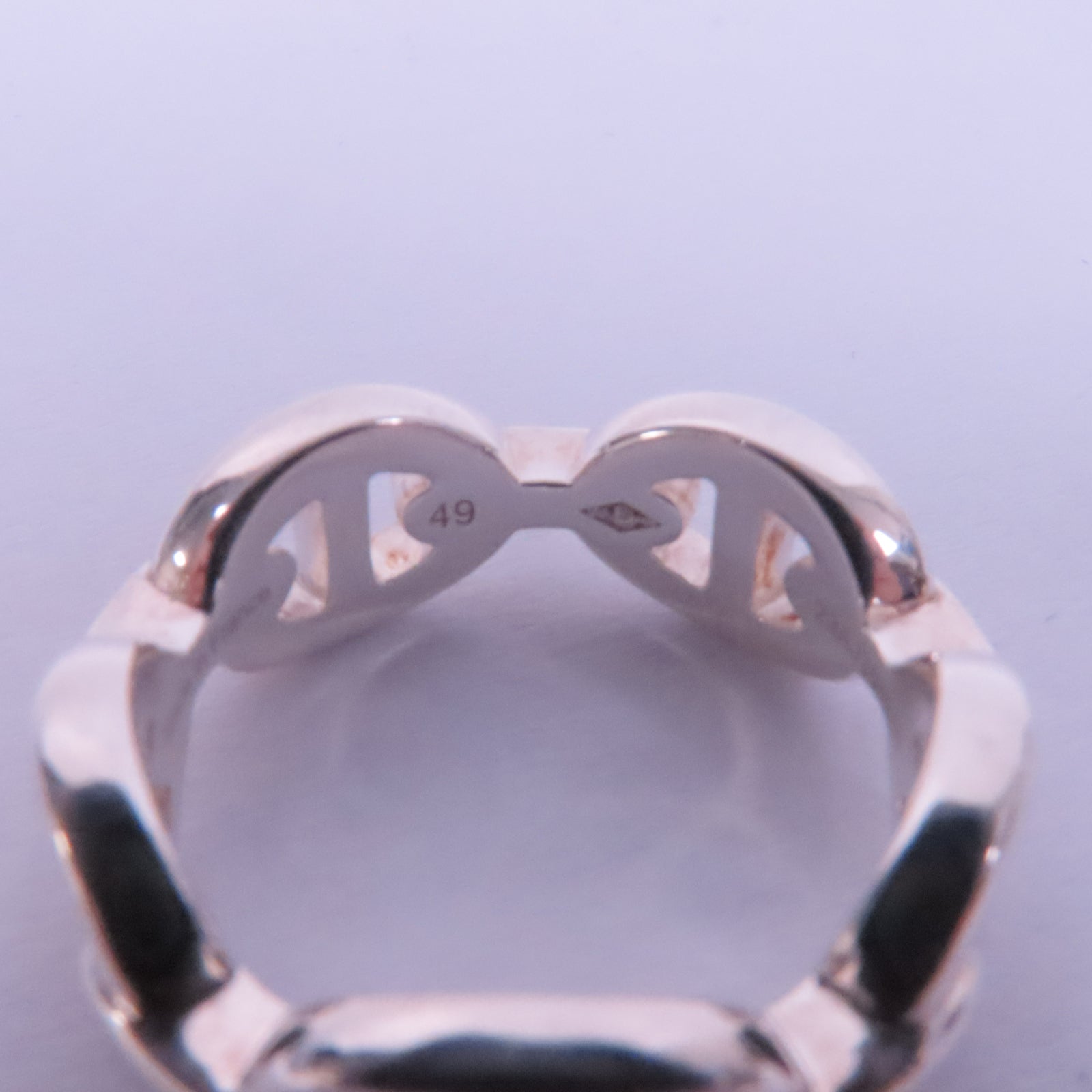 HERMES 925純銀Chaine D'Ancre Enchainee Ring戒指US#4.75