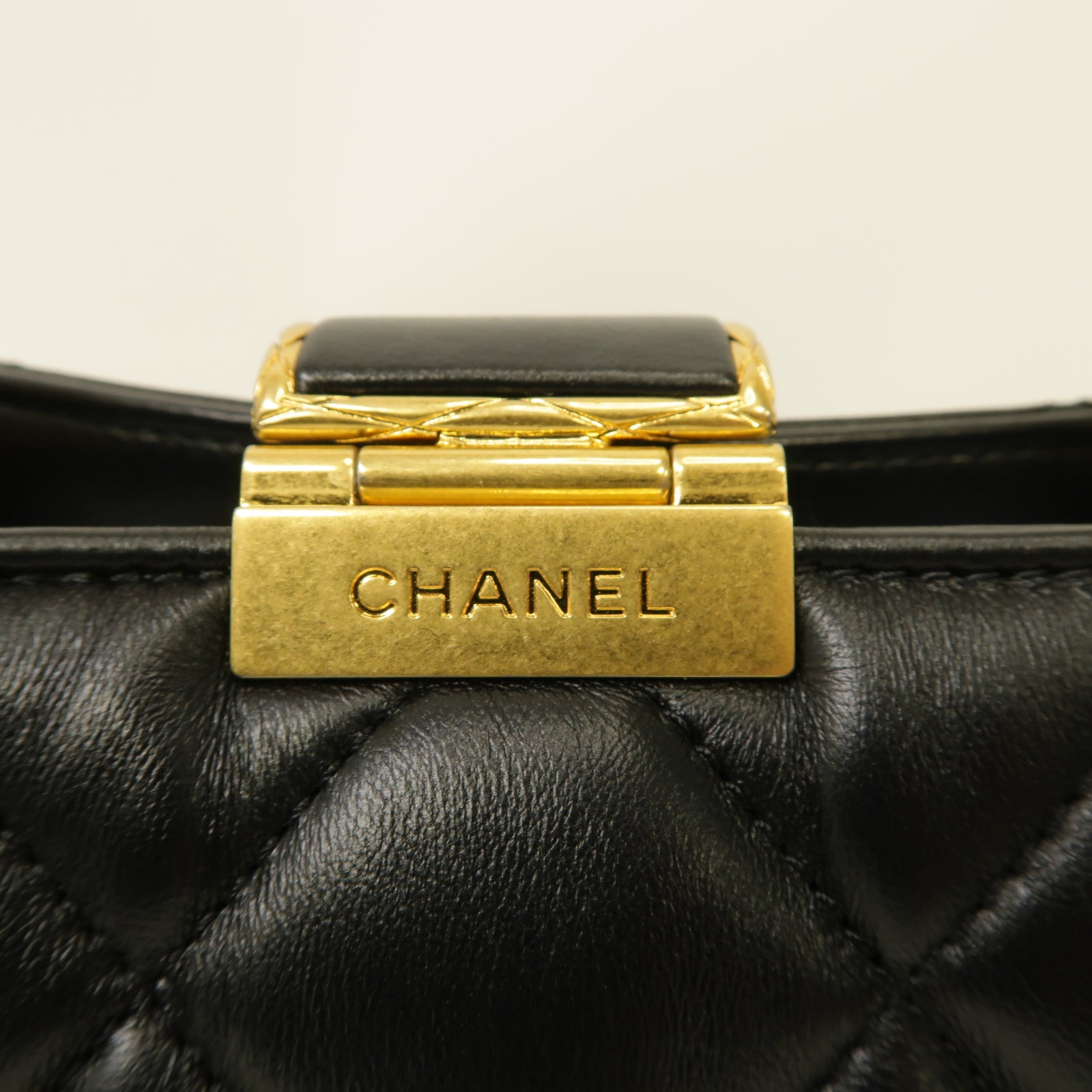 CHANEL 【激減優惠】菱格羊皮皮革Chain Shoulder Bag金扣手挽肩背兩用袋黑色