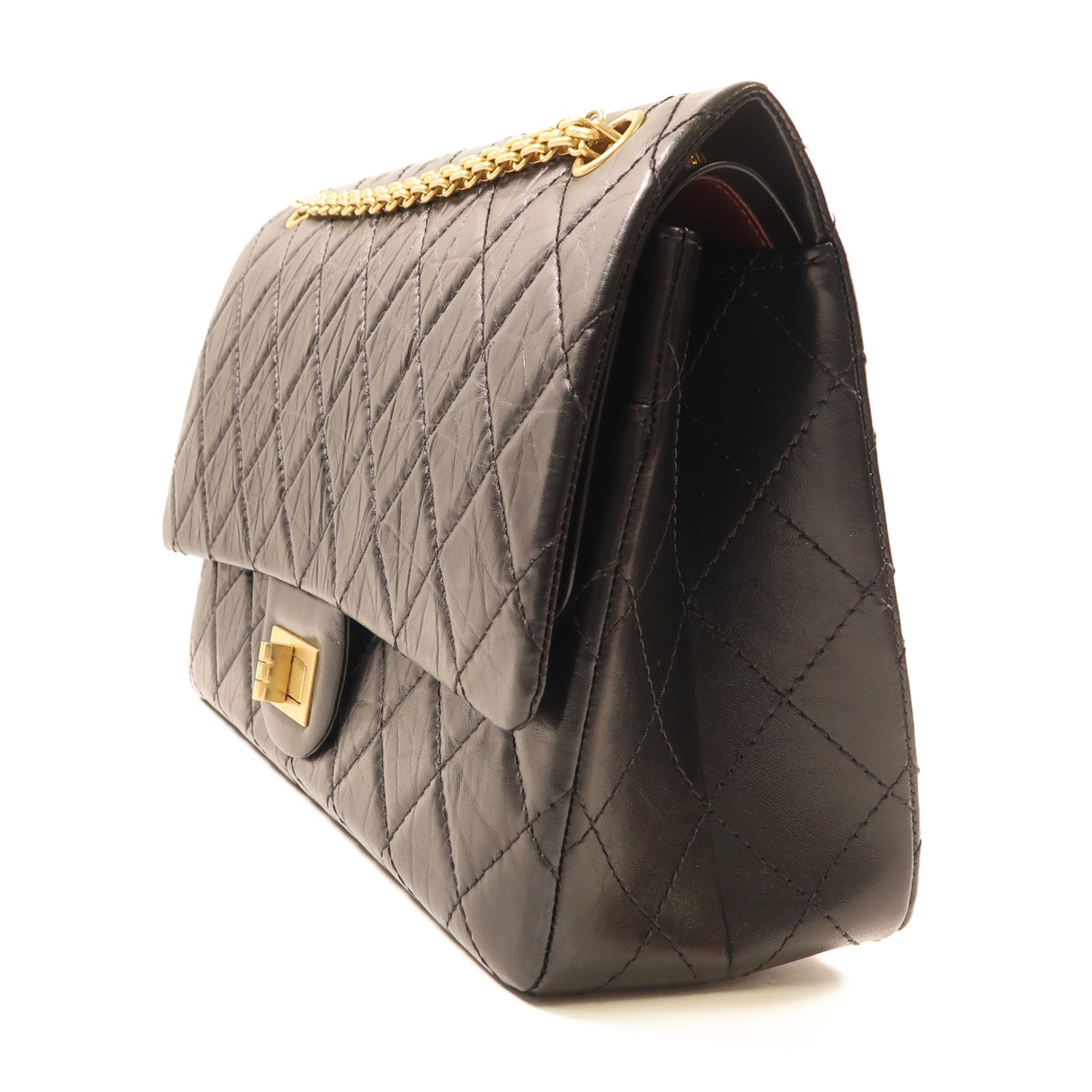 CHANEL 牛皮皮革2.55金扣鏈帶肩背袋