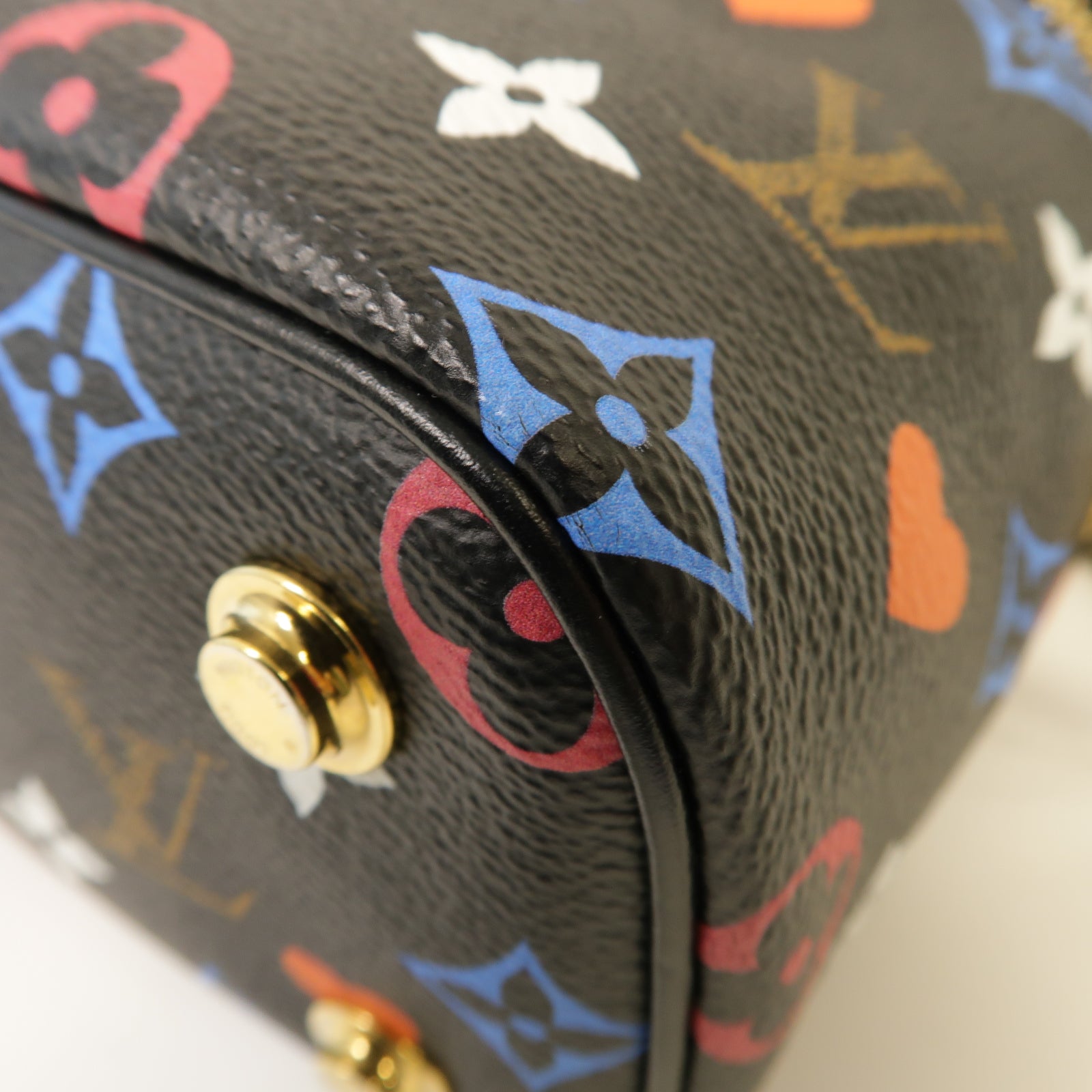 LOUIS VUITTON Monogram Game On Vanity PM金扣手挽肩背兩用袋黑色
