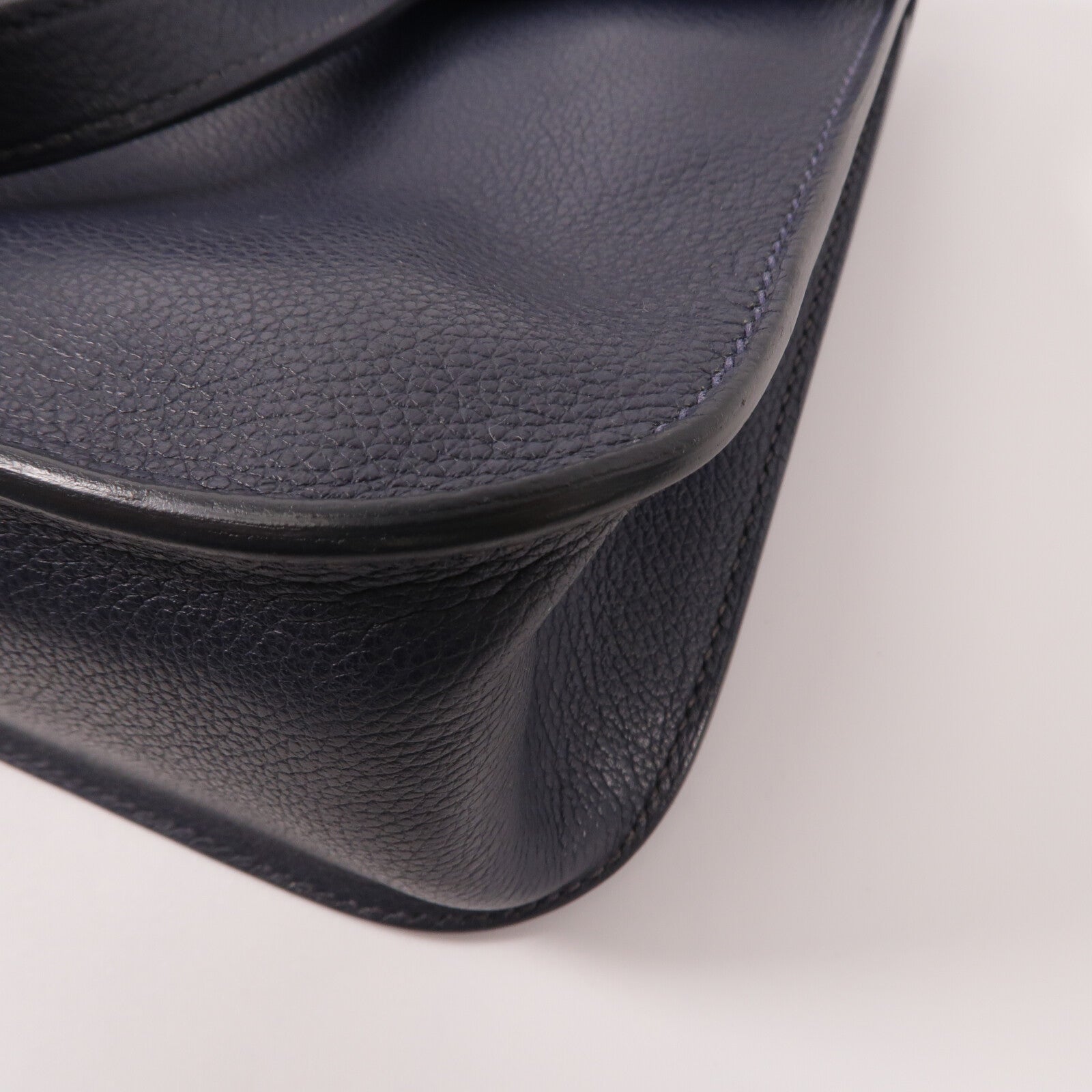 HERMES Evercolor皮革Halzan 25手挽肩背兩用袋Bleu Nuit