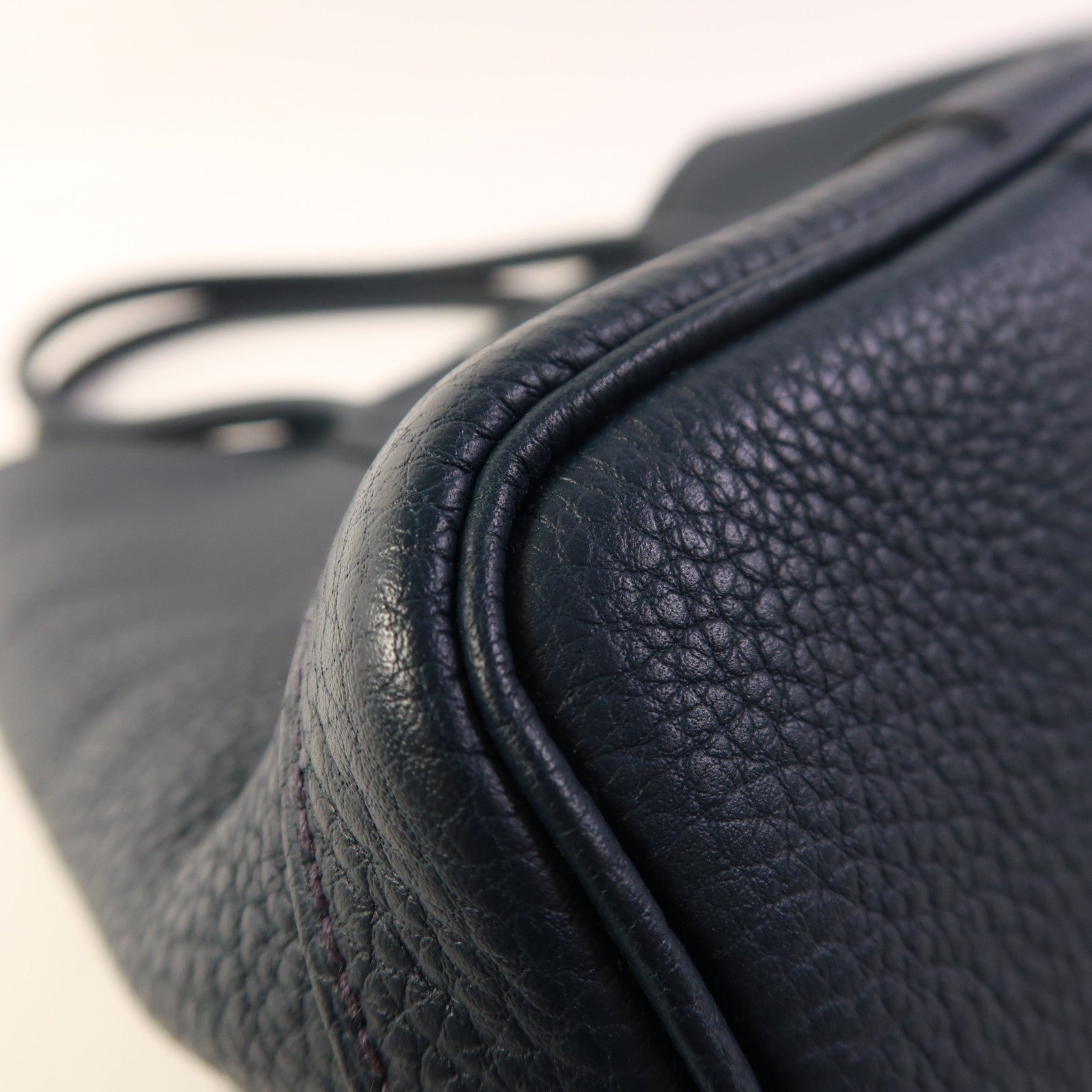 HERMES Negonda皮革Garden Party TPM銀扣手挽袋Bleu De Prusse