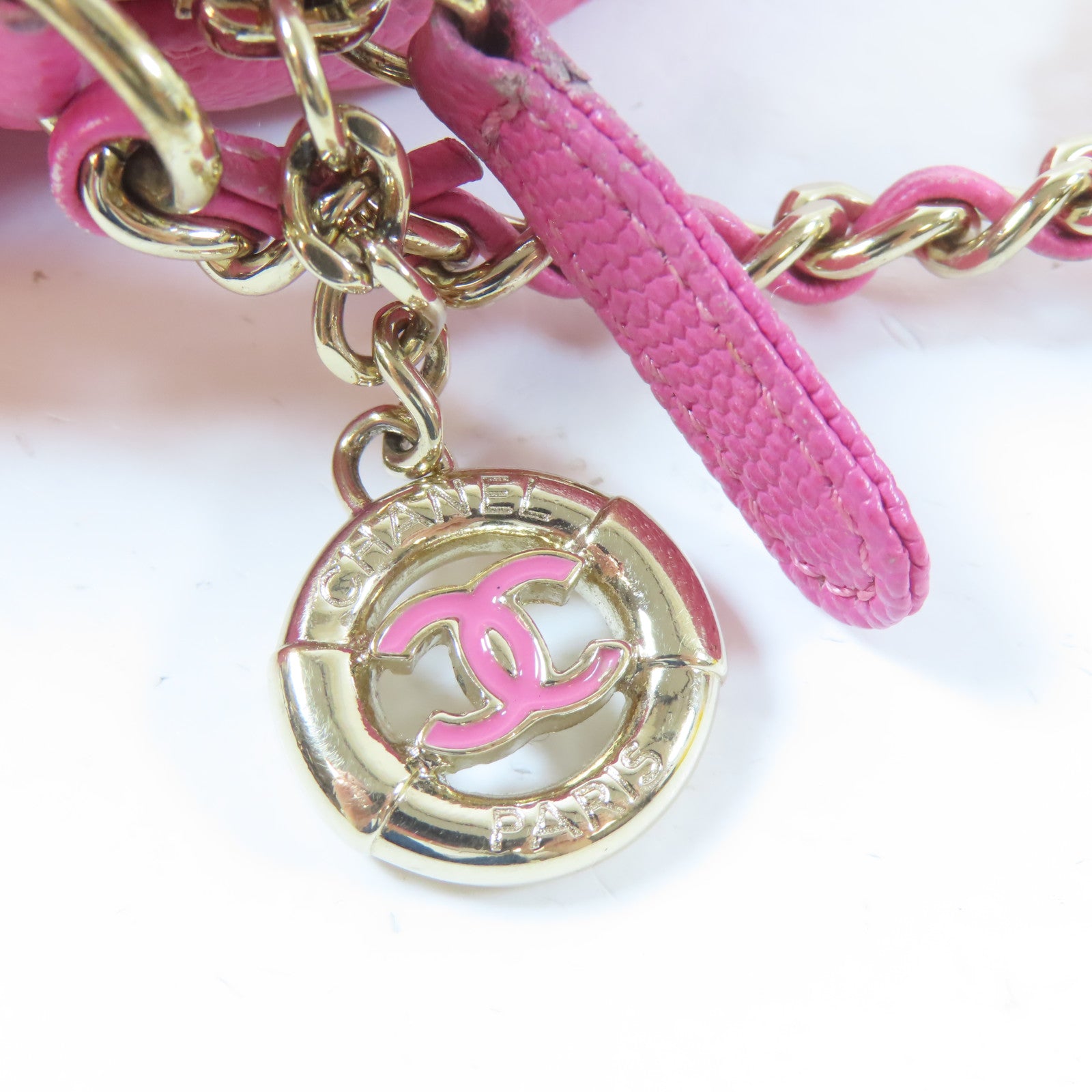CHANEL 【激減優惠】菱格Caviar皮革Chain Shoulder Bag金扣鏈帶肩背袋粉紅色
